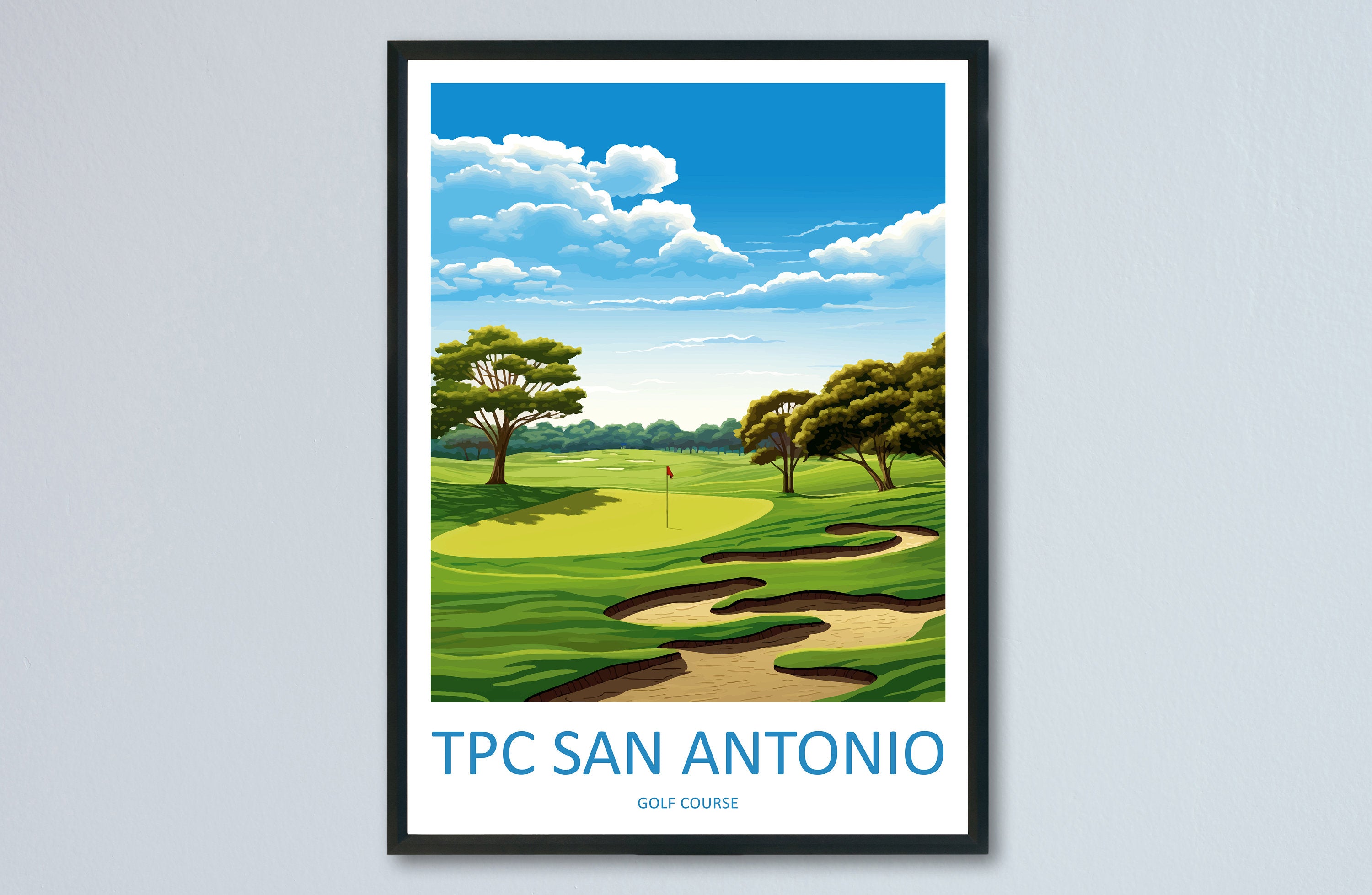 TPC San Antonio Golf Travel Print Wall Art TPC San Antonio Golf Wall Hanging Home Décor TPC San Antonio Golf Art Gift Art Lovers Golf Art