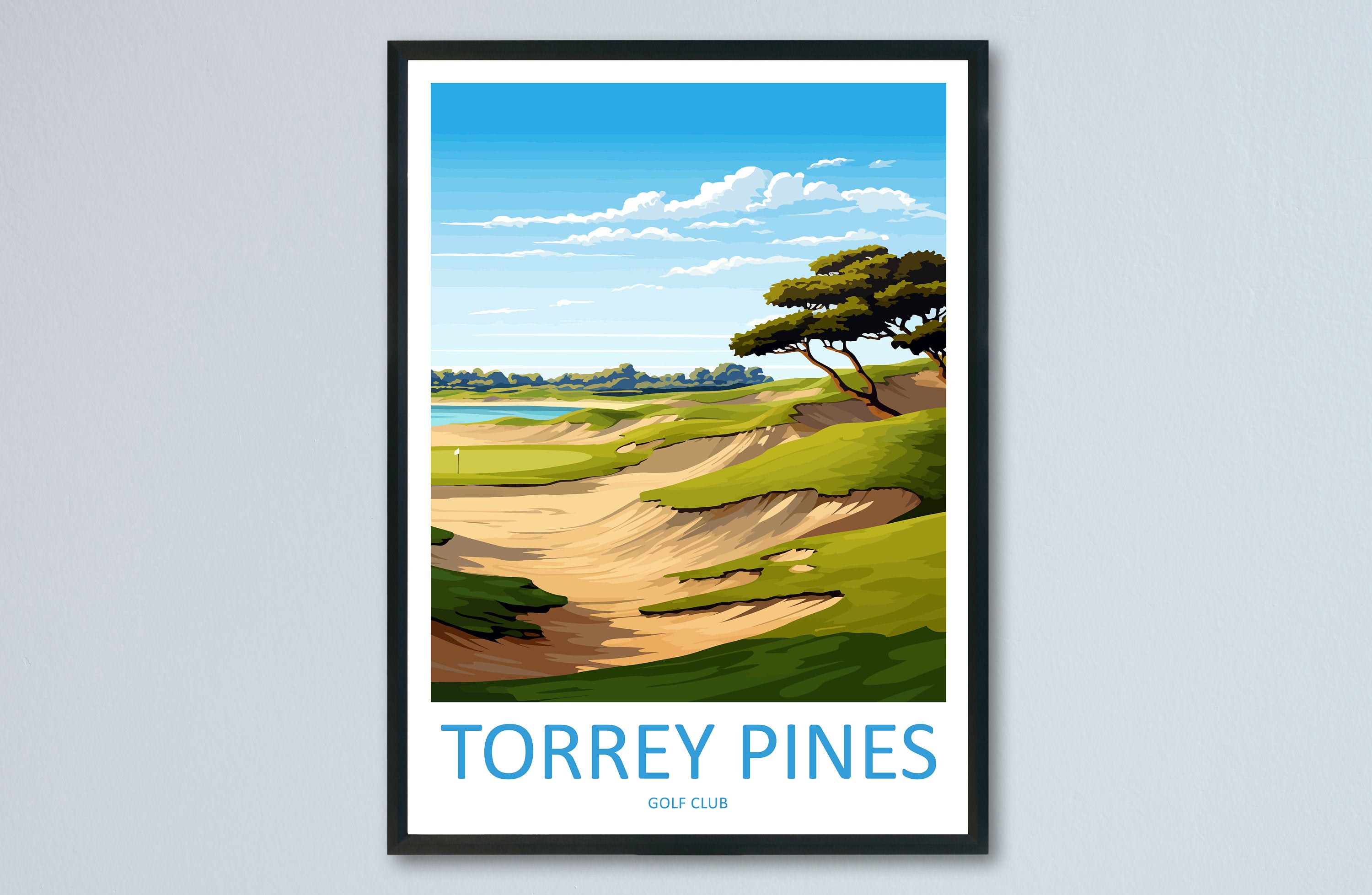 Torrey Pines Golf Course Travel Print Wall Art Torrey Pines Golf Course Wall Hanging Home Décor Torrey Pines Golf Course Gift Art Lovers