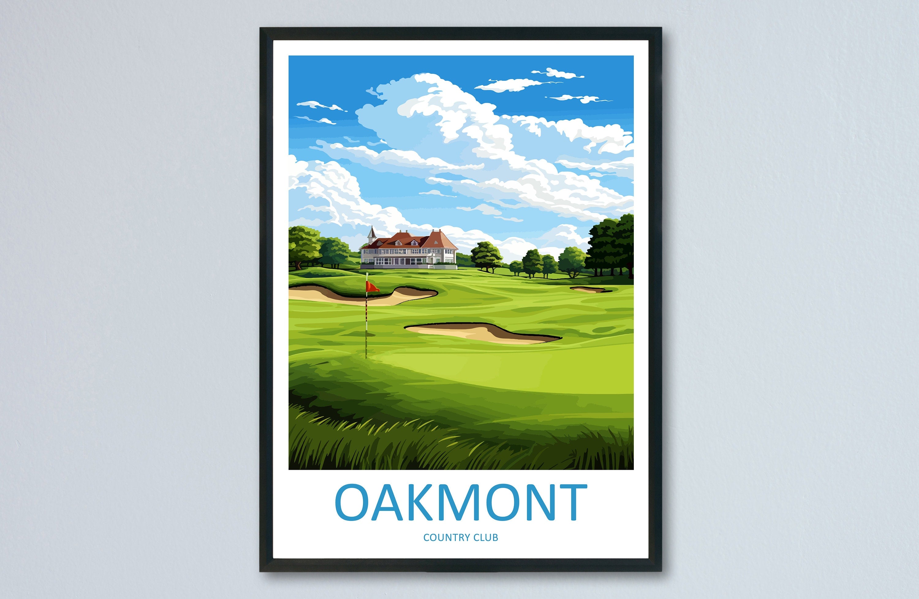 Oakmont Golf Club Travel Print Wall Art Oakmont Golf Club Wall Hanging Home Décor Oakmont Art Gift Art Lovers Golf Art