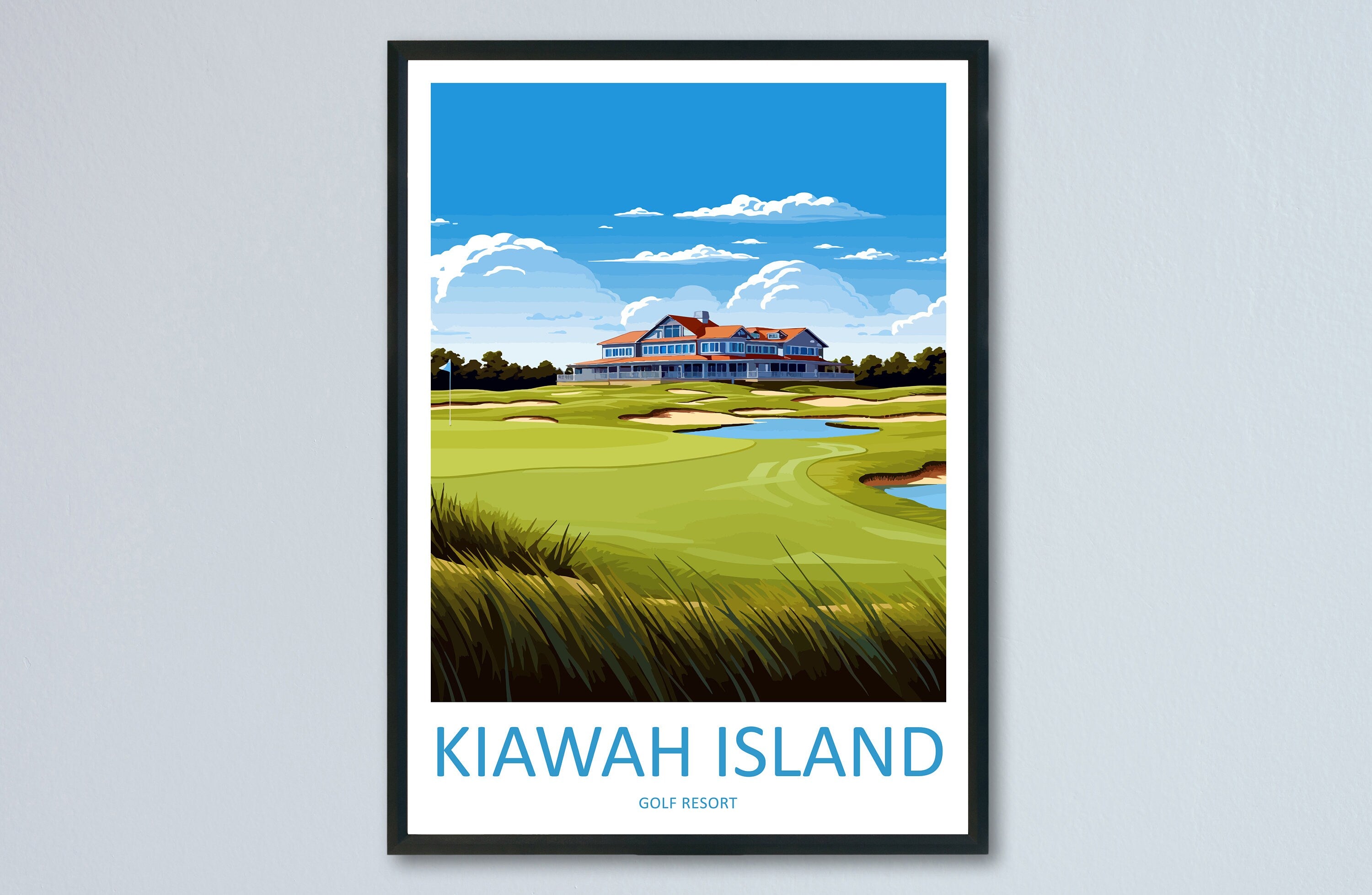 Kiawah Island Golf Club Travel Print Wall Art Kiawah Island Golf Club Wall Hanging Home Décor Kiawah Island Art Gift Art Lovers Golf Art