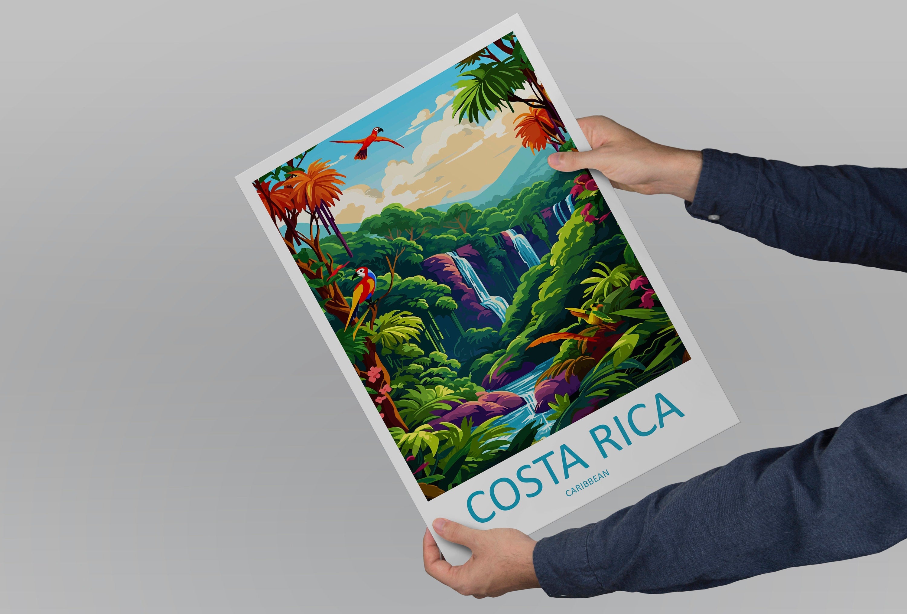 Costa Rica Travel Print Wall Art Costa Rica Wall Hanging Home Décor Costa Rica Gift Art Lovers Wall Art Caribbean Travel Print