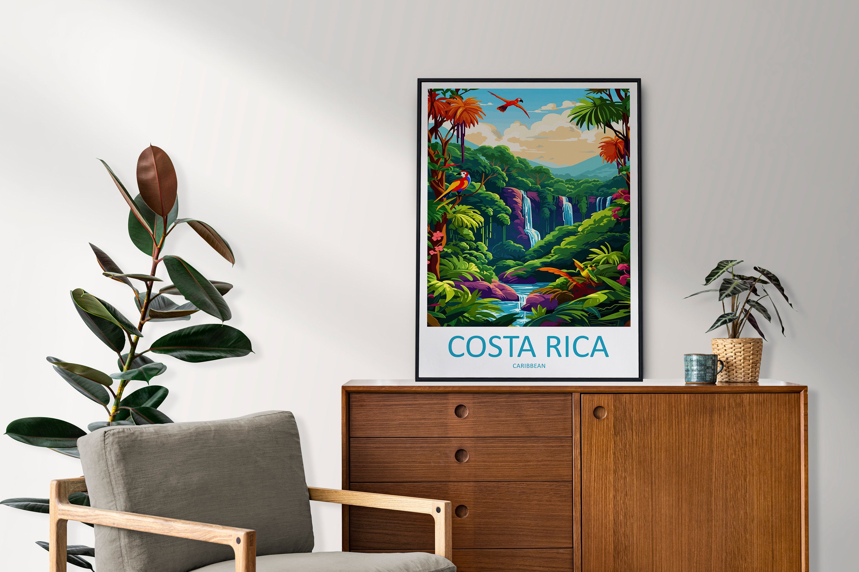 Costa Rica Travel Print Wall Art Costa Rica Wall Hanging Home Décor Costa Rica Gift Art Lovers Wall Art Caribbean Travel Print