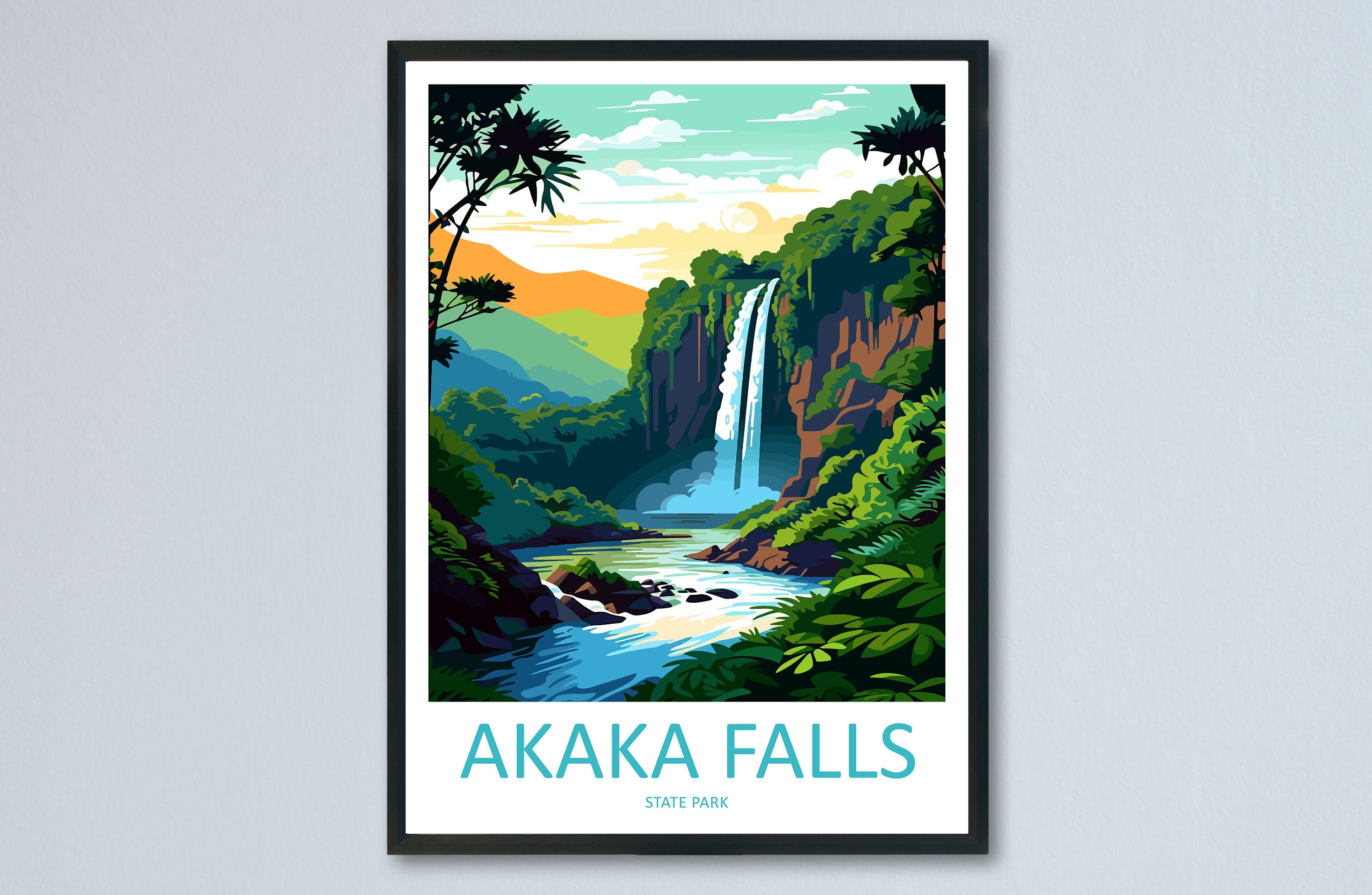 Akaka Falls State Park Travel Print Wall Art Akaka Falls Wall Hanging Home Décor Akaka Gift Art Lovers Hawaii Art Lover Gift Print Artwork