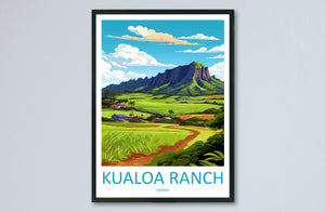 Kualoa Ranch Travel Print Wall Art Kualoa Ranch Wall Hanging Home Décor Kualoa Ranch Gift Art Lovers Hawaii Art Lover Gift Print Artwork