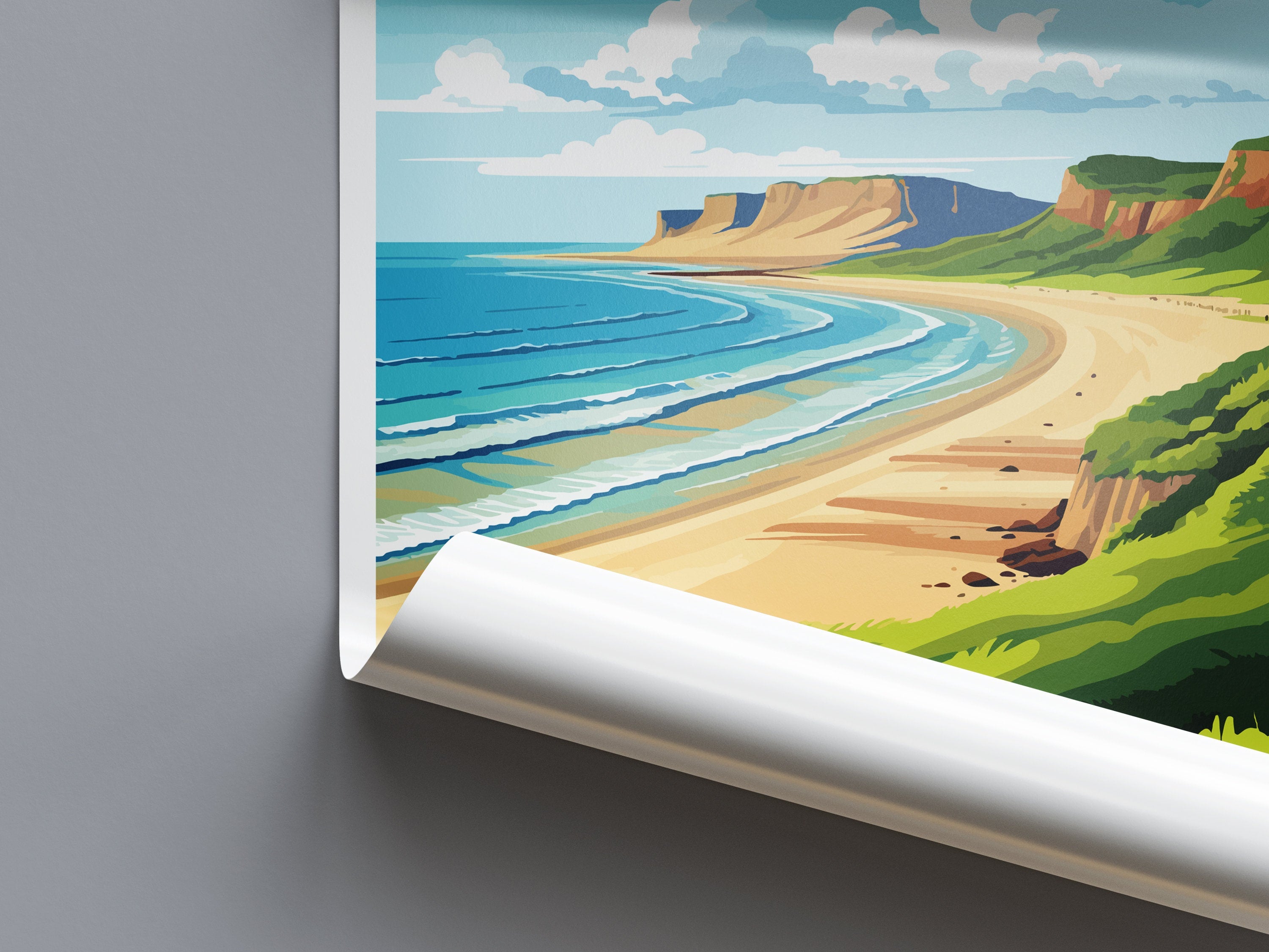 Rhossili Bay Travel Print Wall Art Rhossili Bay Wall Hanging Home Décor Rhossili Bay Gift Art Lover Gift Print Swansea Travel Print