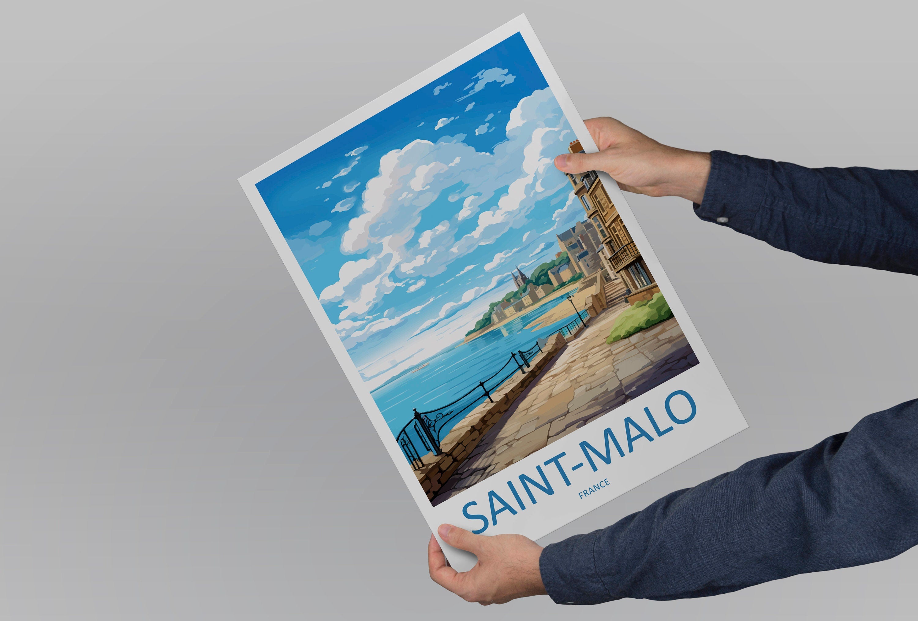 Saint-Malo Travel Print Wall Art Saint-Malo Wall Hanging Home Décor Saint-Malo Gift Art Lovers France Art Lover Gift Saint-Malo Print