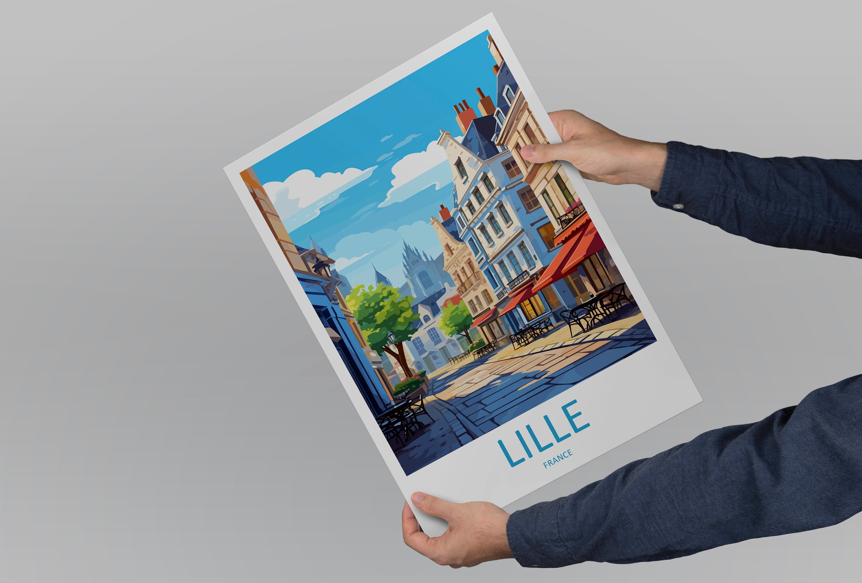 Lille Travel Print Wall Art Lille Wall Hanging Home Décor Lille Gift Art Lovers France Art Lover Gift Lille Print