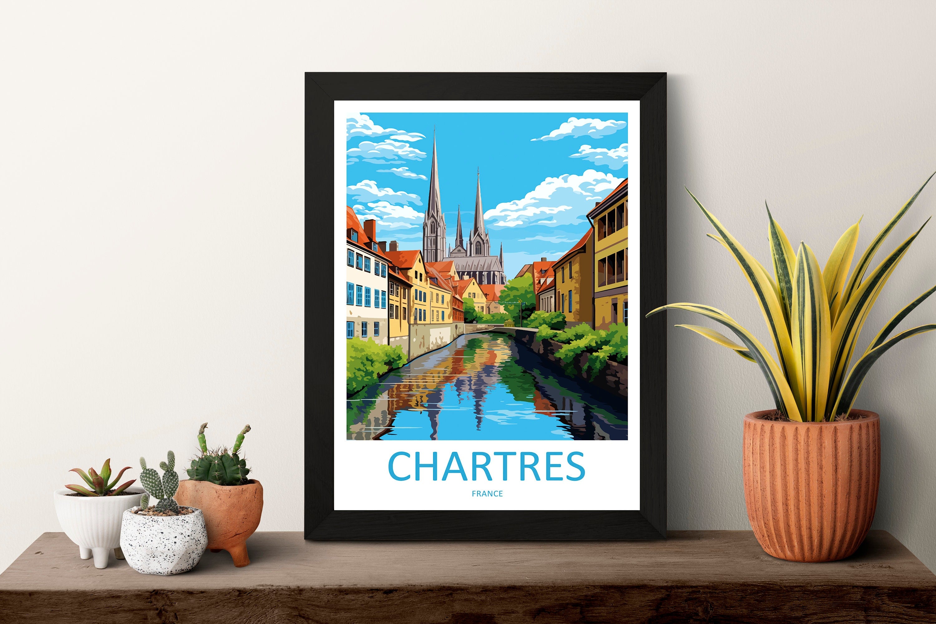 Chartres Travel Print Wall Art Chartres Wall Hanging Home Décor Chartres Gift Art Lovers France Art Lover Gift Chartres Poster