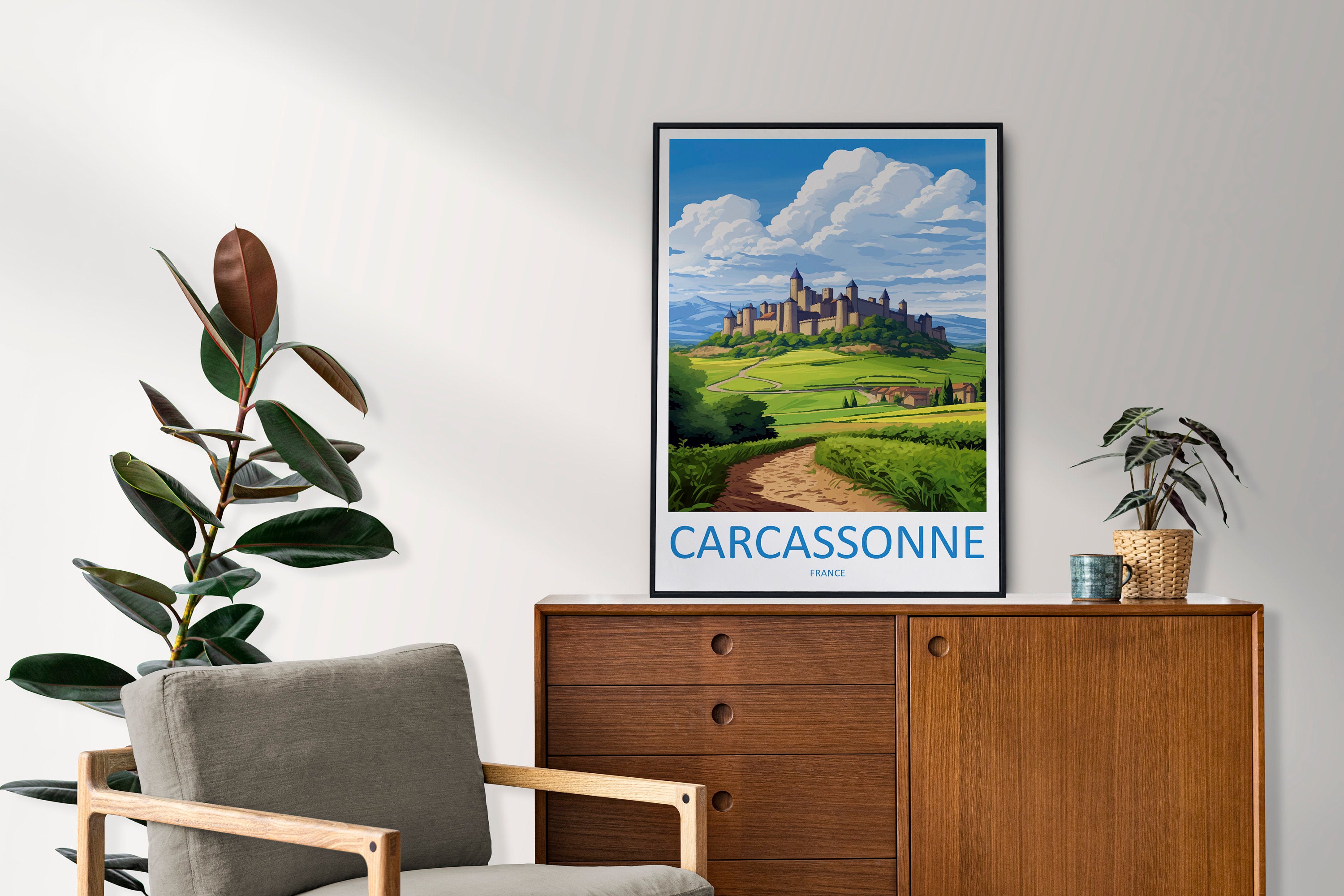 Carcassonne Travel Print Wall Art Carcassonne Wall Hanging Home Décor Carcassonne Gift Art Lovers France Art Lover Gift Carcassonne Poster