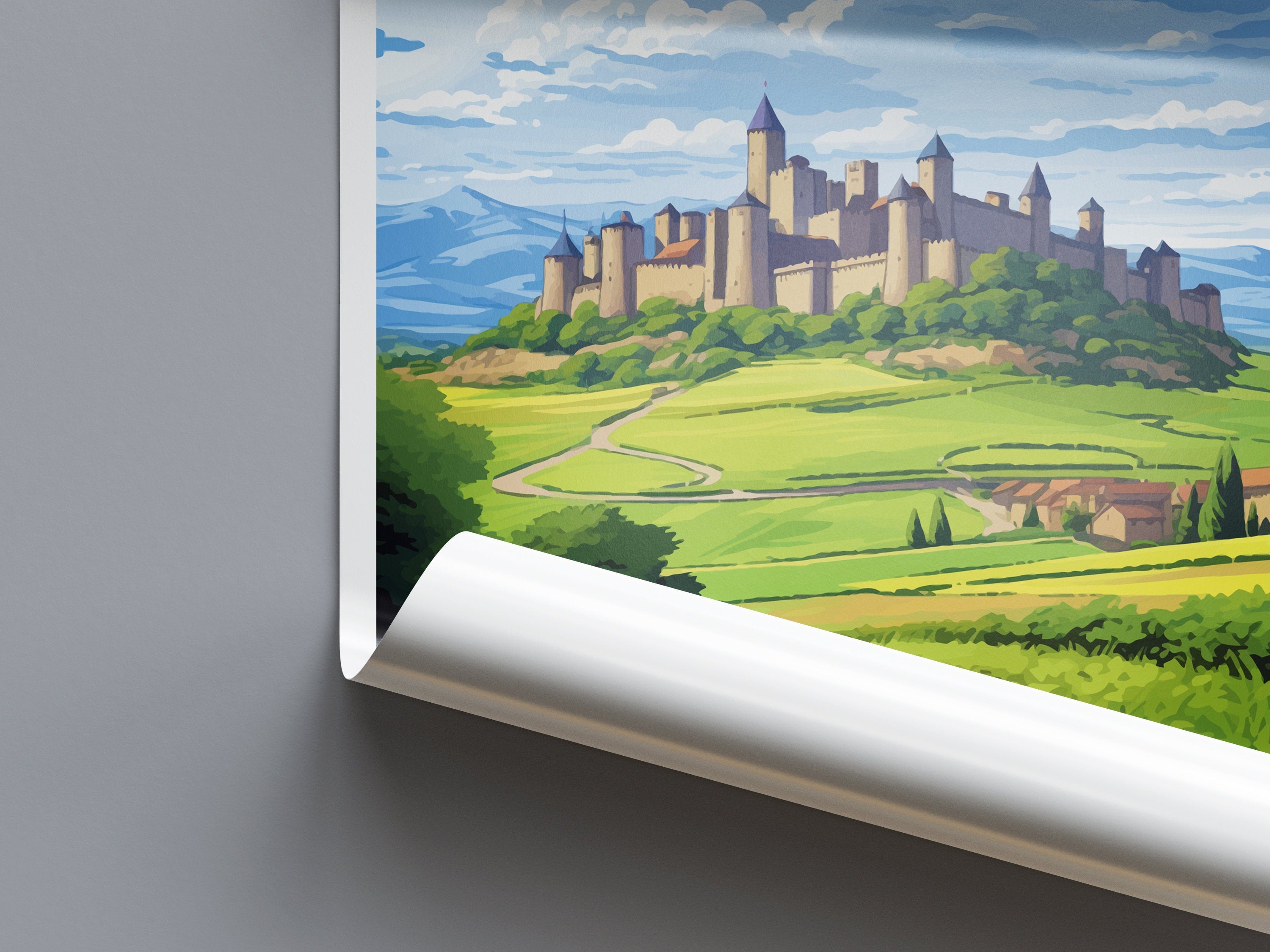 Carcassonne Travel Print Wall Art Carcassonne Wall Hanging Home Décor Carcassonne Gift Art Lovers France Art Lover Gift Carcassonne Poster