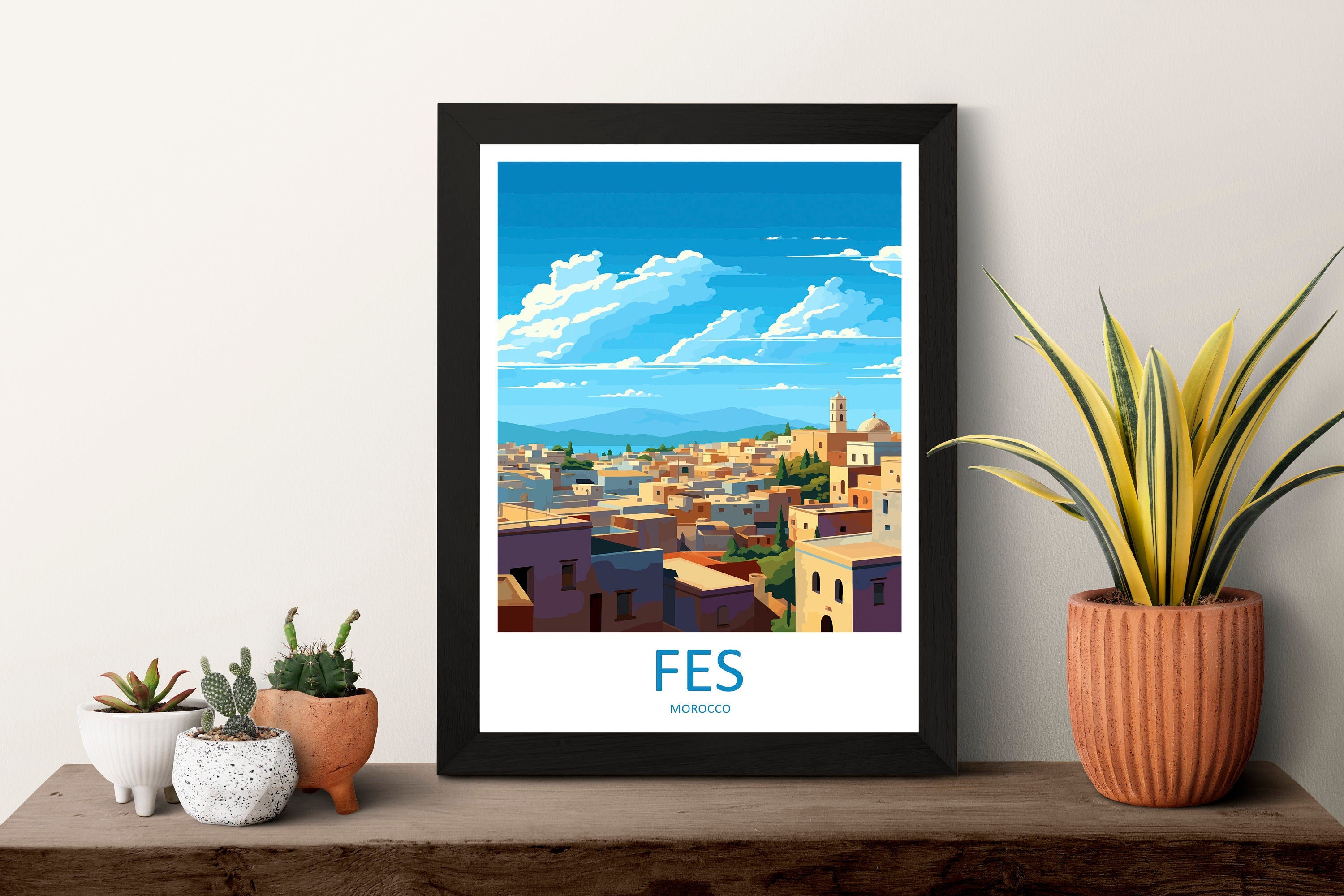 Fes Travel Print Wall Art Fes Wall Hanging Home Décor Fes Gift Art Lovers Morocco Art Lover Gift Wall Art Morocco Art