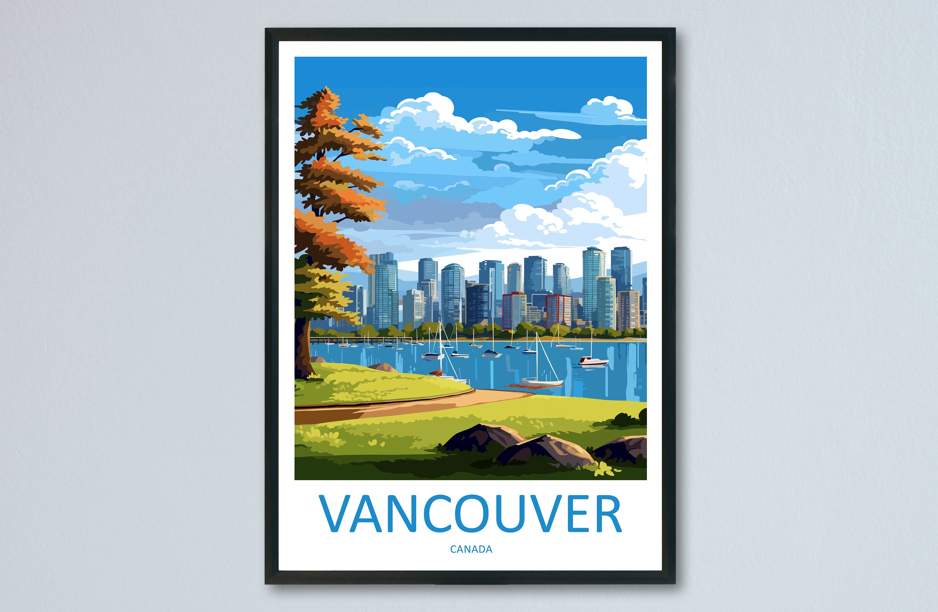 Vancouver Travel Print Wall Art Vancouver Wall Hanging Home Décor Vancouver Gift Art Lovers Canada Art Lover Gift Vancouver Gift