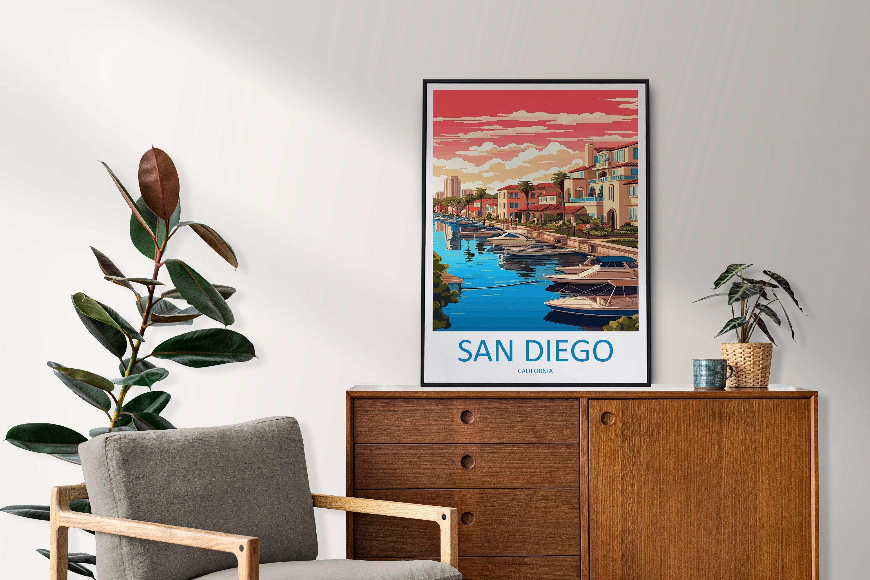 San Diego Travel Print Wall Art San Diego Wall Hanging Home Décor San Diego Gift Art Lovers California Art Lover Gift San Diego Poster