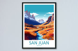 San Juan Travel Print Wall Art San Juan Wall Hanging Home Décor San Juan Gift Art Lovers Argentina Art Lover Gift San Juan