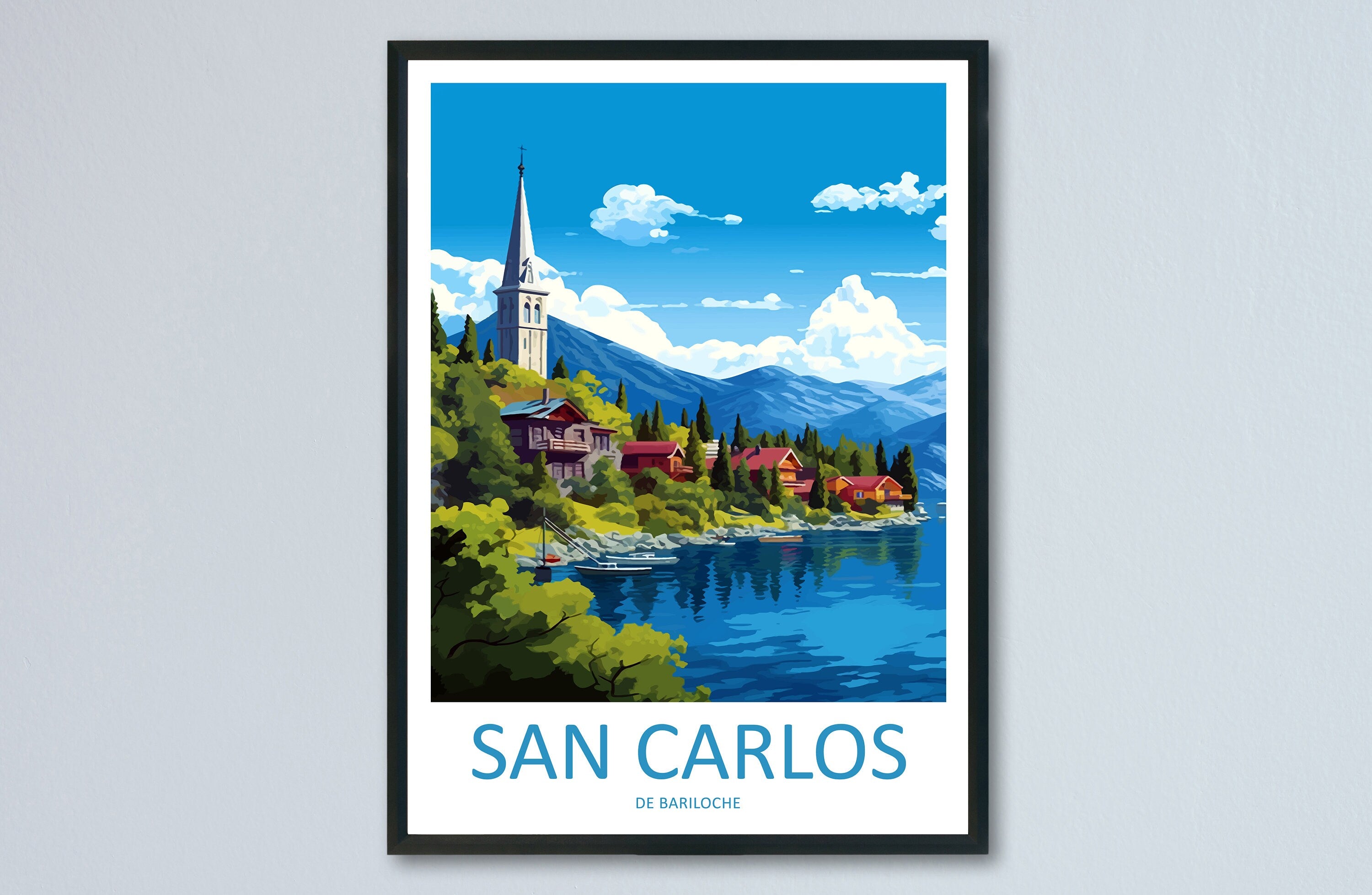 San Carlos De Bariloche Travel Print Wall Art San Carlos De Bariloche Wall Hanging Home Décor San Carlos De Bariloche Gift Art Lovers