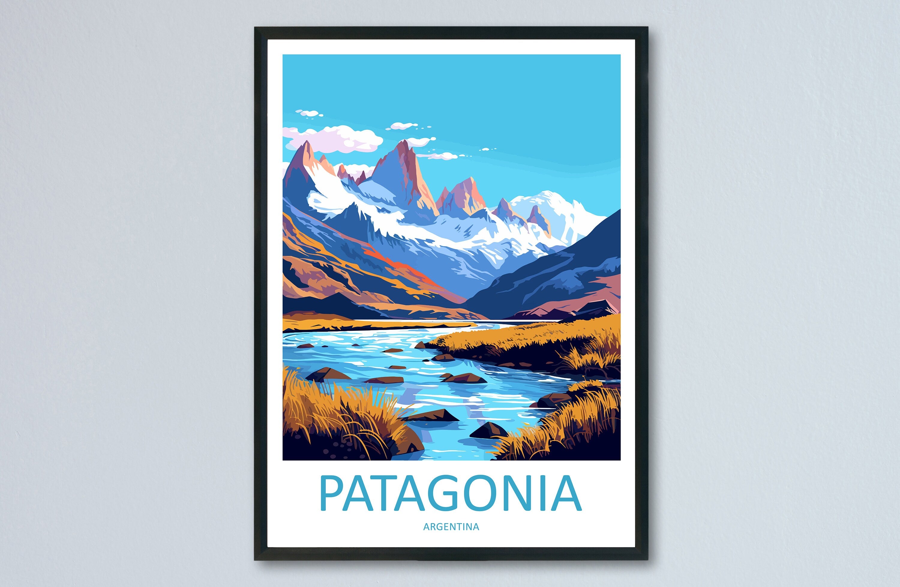 Patagonia Travel Print Wall Art Patagonia Wall Hanging Home Decoration Patagonia Gift Art Lovers Wall Art Print Art Patagonia Wall Print