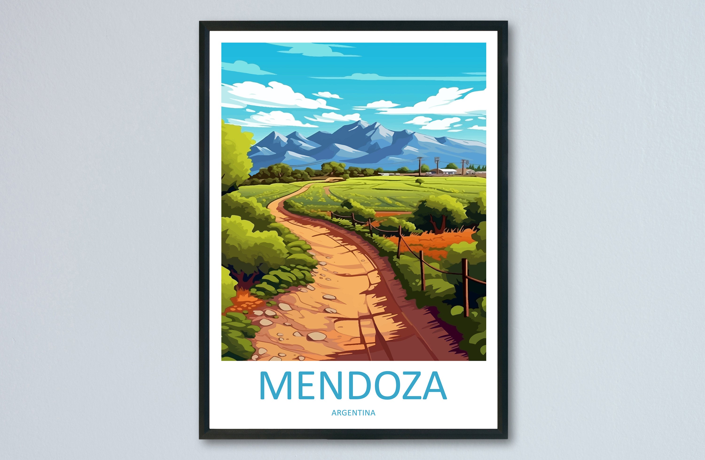 Mendoza Travel Print Wall Art Mendoza Wall Hanging Home Decor Mendoza Gift Art Lovers Wall Art Print Art Mendoza Artwork Argentina Poster