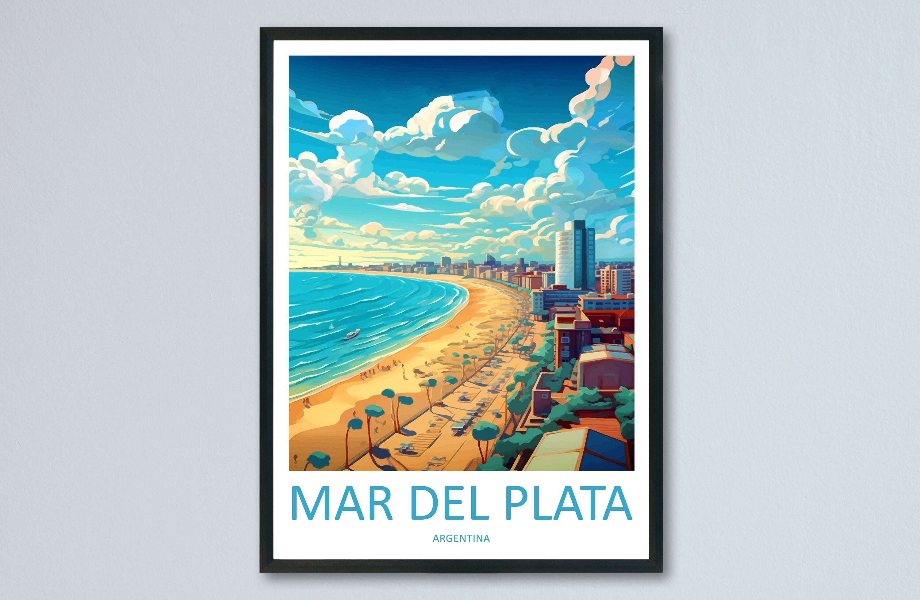 Mar Del Plata Travel Print Wall Art Mar Del Plata Wall Hanging Home Decor Mar Del Plata Gift Art Lovers Wall Art Print Art Mar Del Plata Art