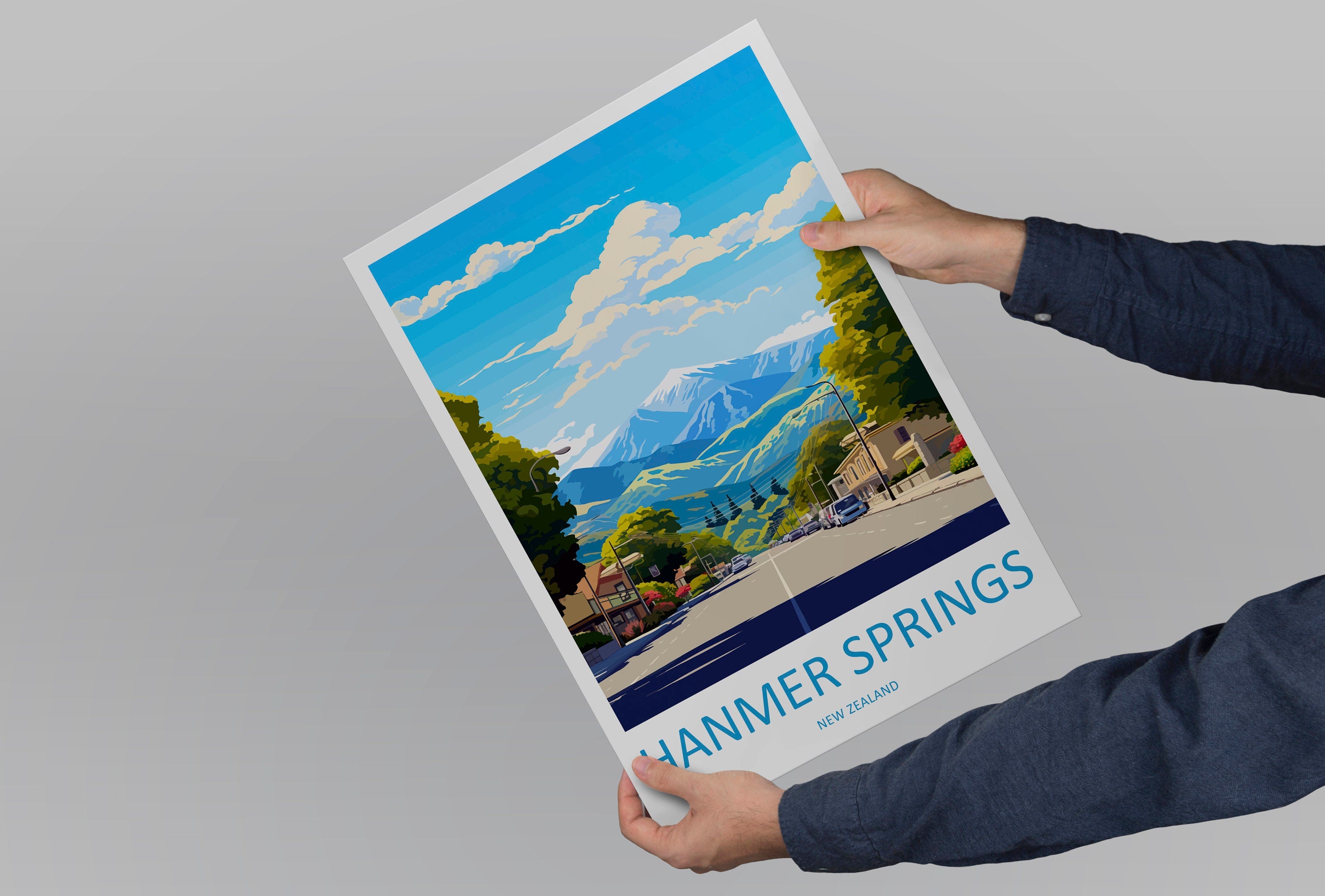 Hamner Springs Travel Print Wall Art Hamner Springs Wall Hanging Home Décor Hamner Springs Gift Art Lovers New Zealand Art Lover