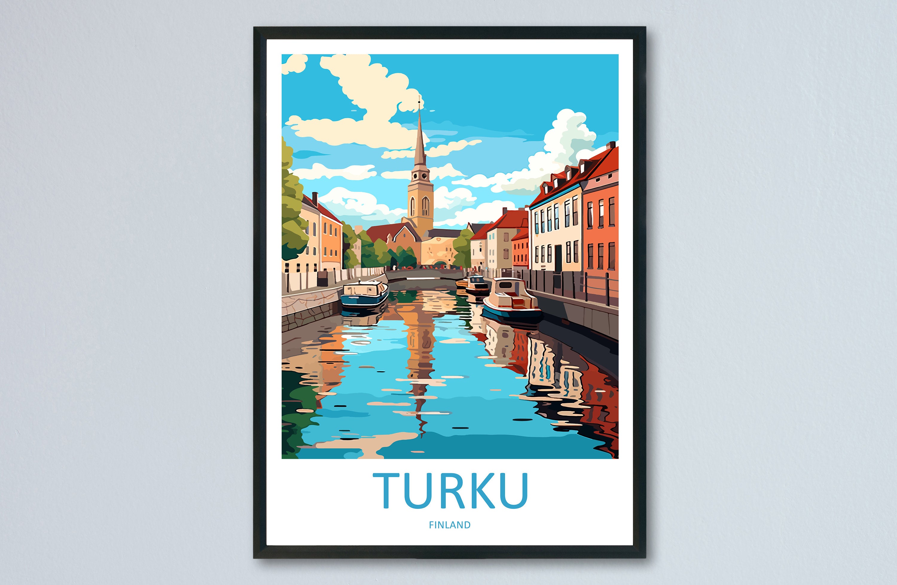 Turku Travel Print Wall Art Turku Wall Hanging Home Decor Turku Gift Art Lovers Wall Art Print Art Turku Wall Print Finland Travel Poster