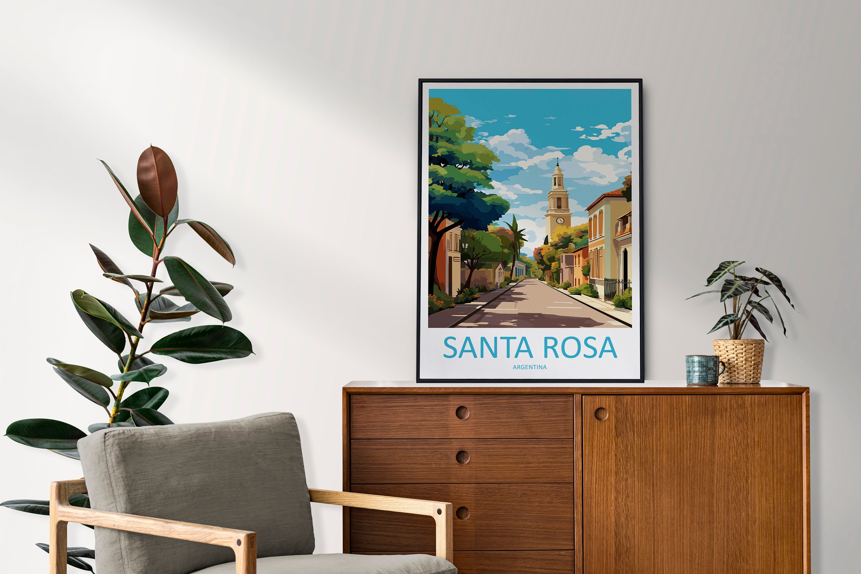 Santa Rosa Travel Print Wall Art Santa Rosa Wall Hanging Home Decor Santa Rosa Gift Art Lovers Wall Art Print Art Argentina Travel Poster