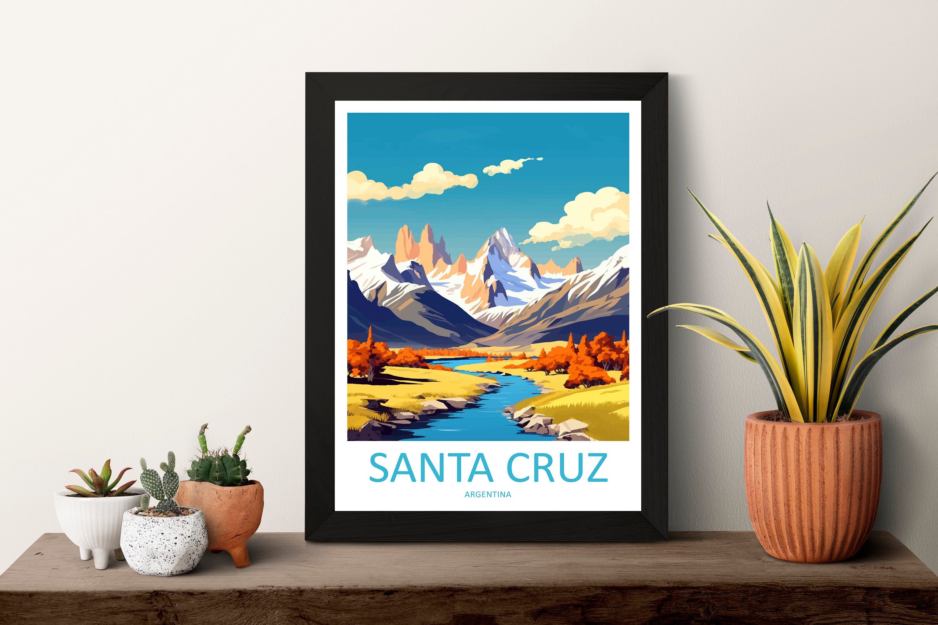 Santa Cruz Travel Print Wall Art Santa Cruz Wall Hanging Home Decor Santa Cruz Gift Art Lovers Wall Art Print Art Argentina Travel Poster