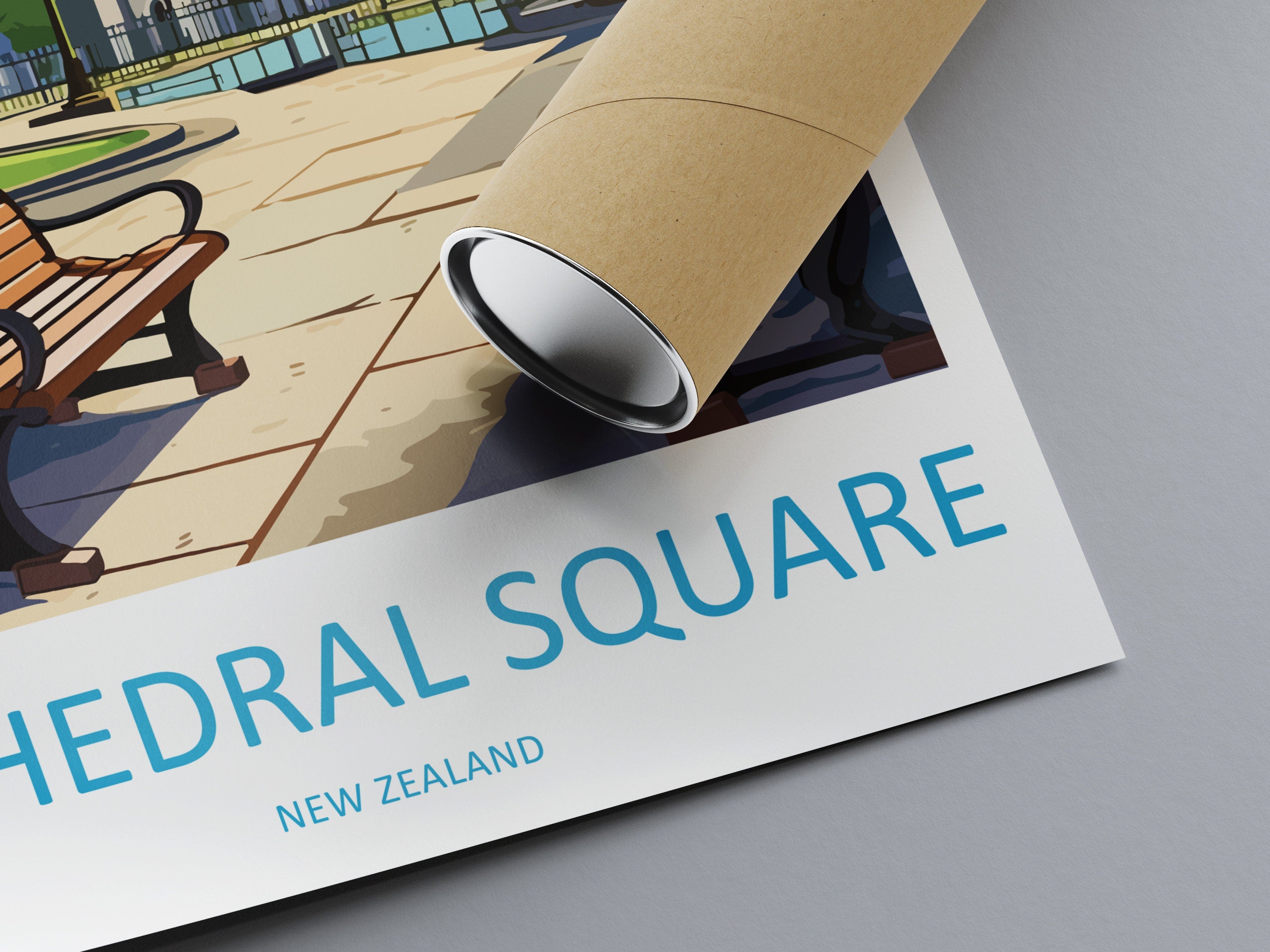 Cathedral Square Travel Print Wall Art Cathedral Square Wall Hanging Home Décor Cathedral Square Gift Art Lovers New Zealand Travel Print