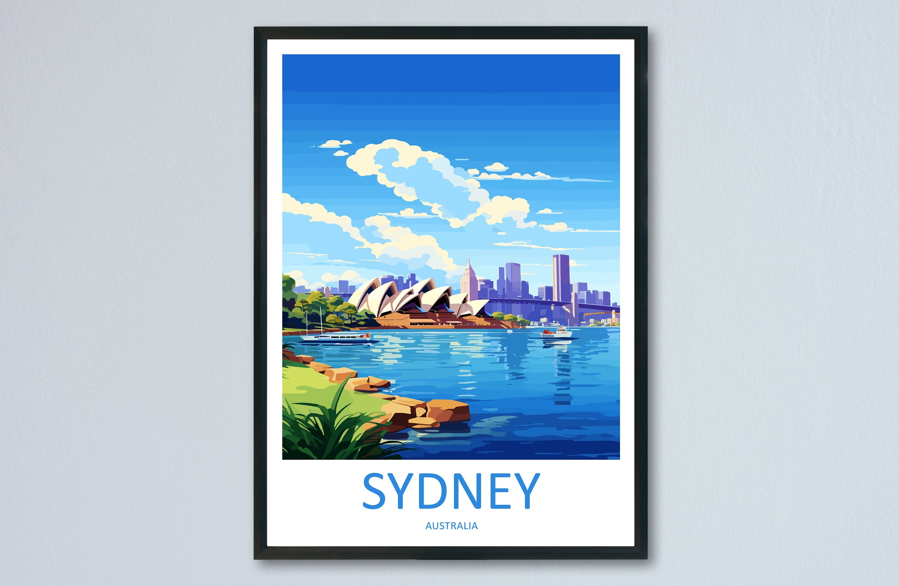 Sydney Opera House Travel Print Wall Art Sydney Opera House Wall Hanging Home Décor Sydney Gift Art Lovers Wall Art Australia Poster Decor