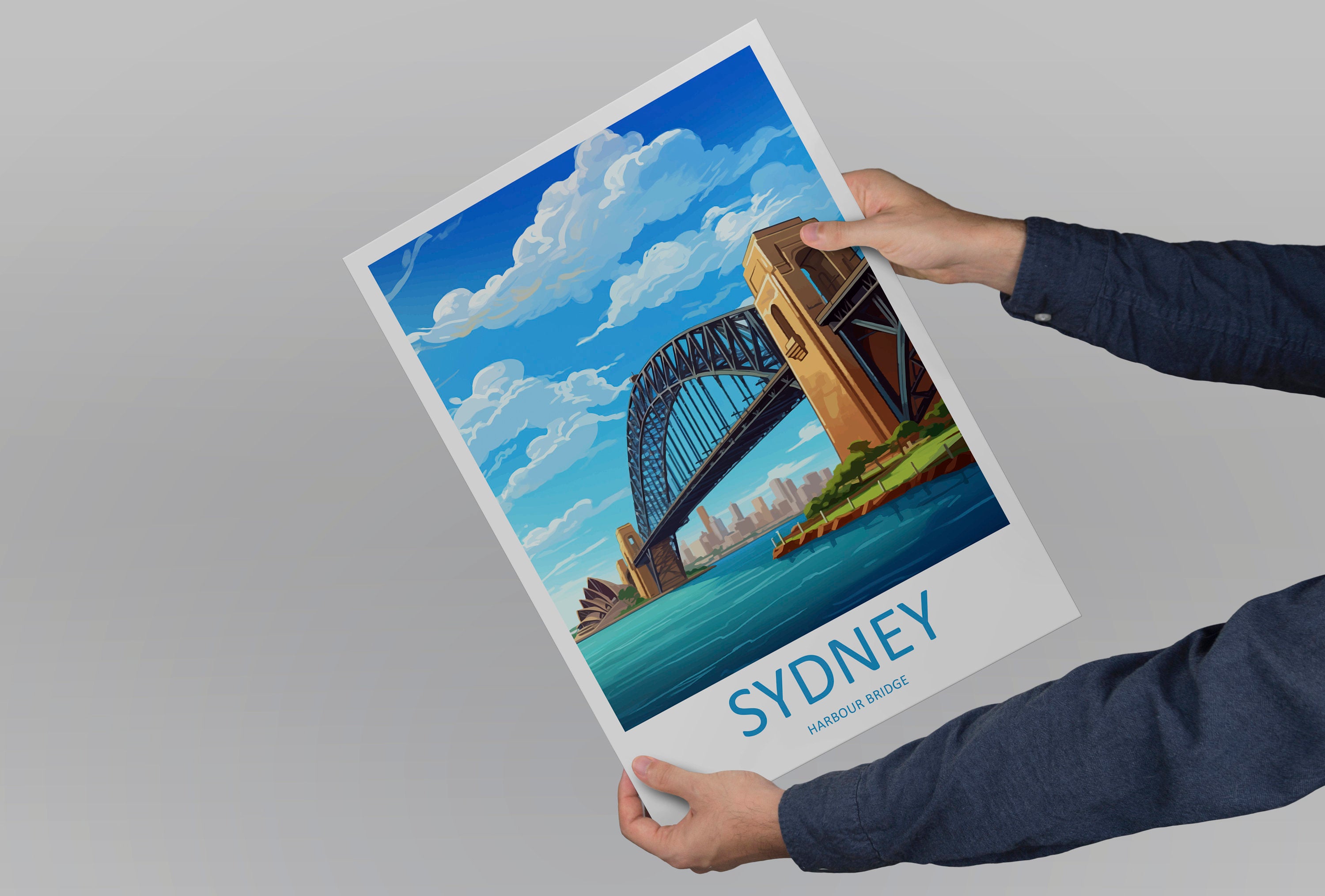 Sydney Harbour Bridge Travel Print Wall Art Sydney Harbour Bridge Wall Hanging Home Décor Sydney Gift Art Lovers Wall Art Australia Poster