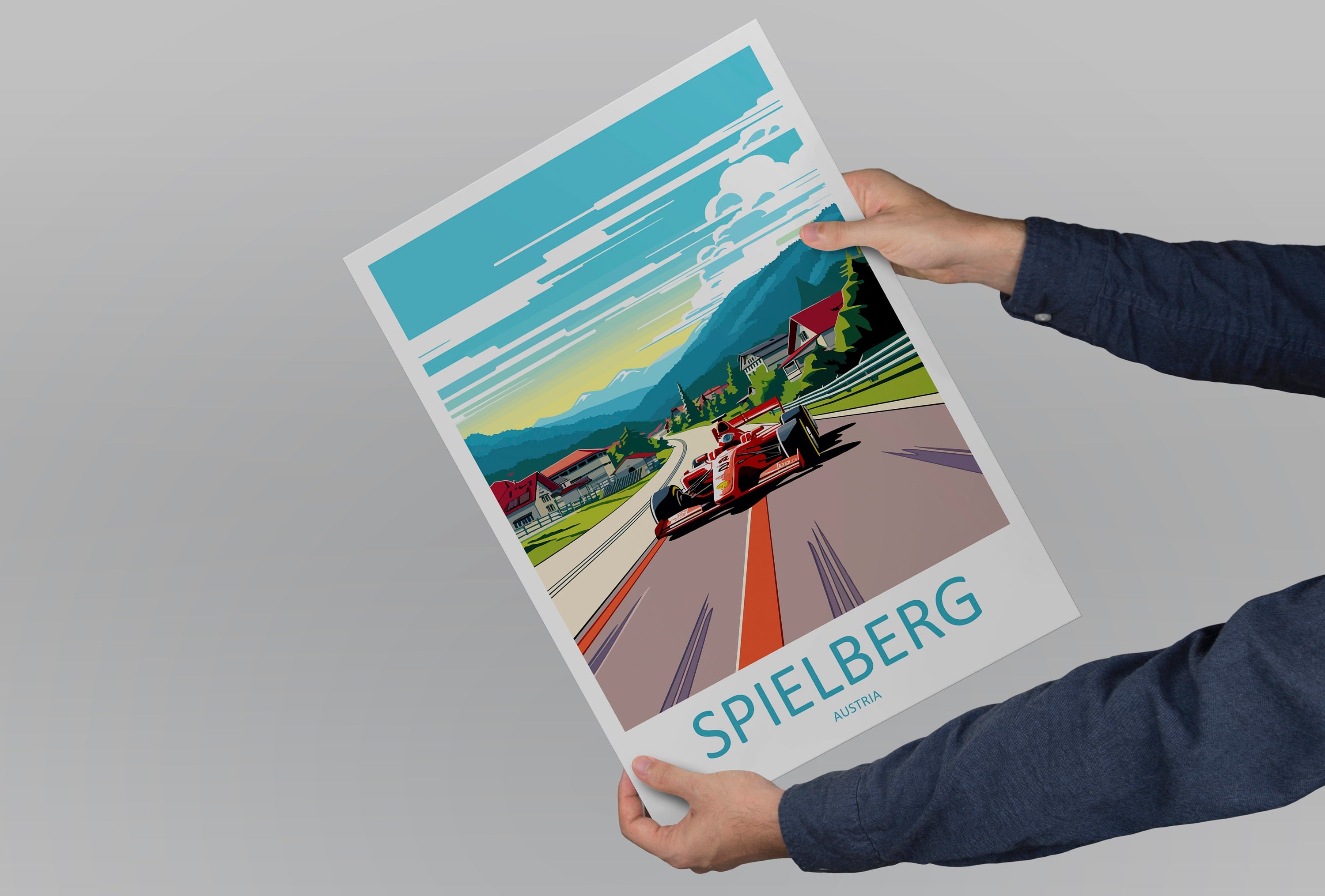 Spielberg Travel Print Wall Decor Spielberg Circuit Poster Motorsport Travel Print Art Print Racing Illustration Austria Race car Travel Art
