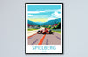 Spielberg Travel Print Wall Decor Spielberg Circuit Poster Motorsport Travel Print Art Print Racing Illustration Austria Race car Travel Art