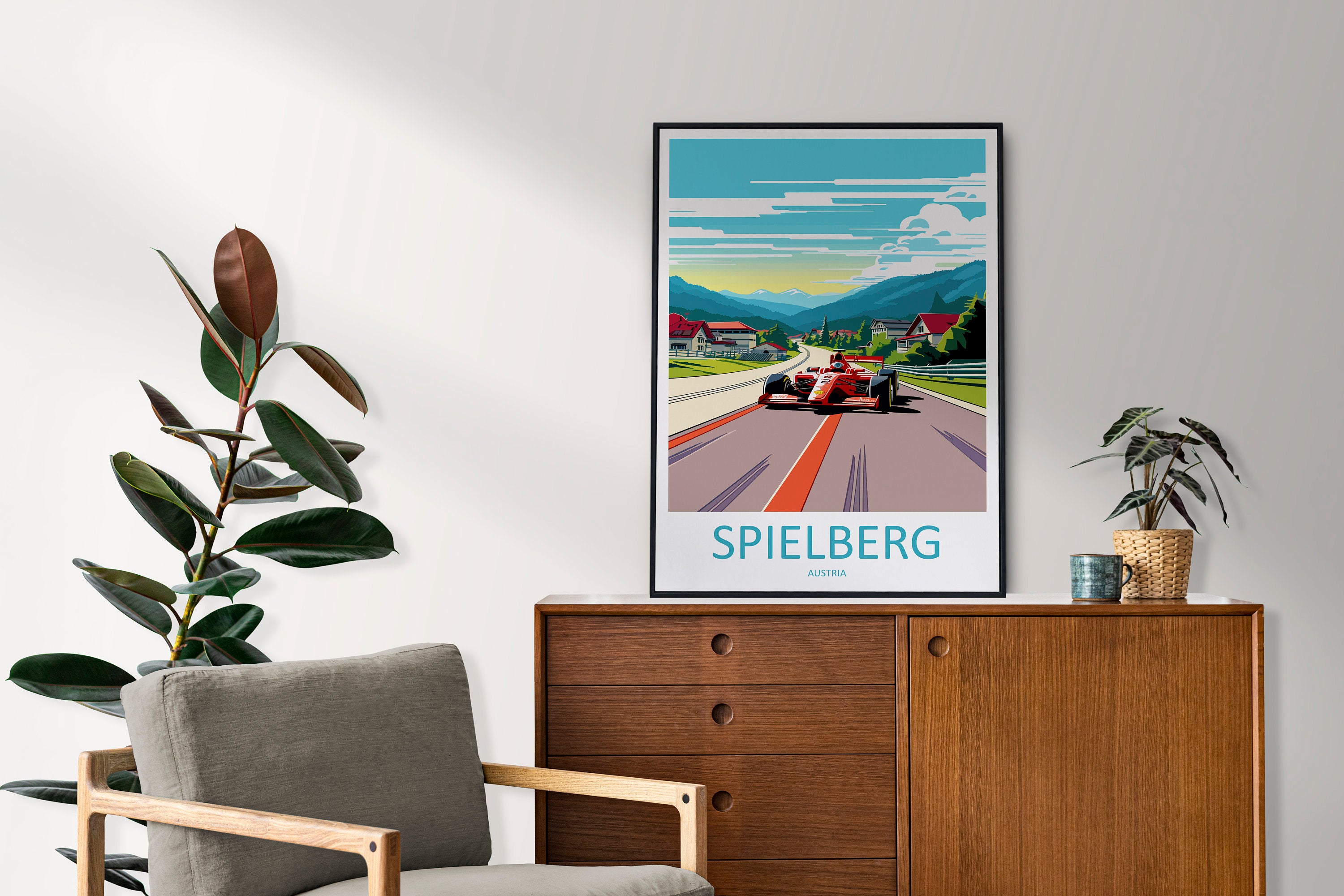 Spielberg Travel Print Wall Decor Spielberg Circuit Poster Motorsport Travel Print Art Print Racing Illustration Austria Race car Travel Art