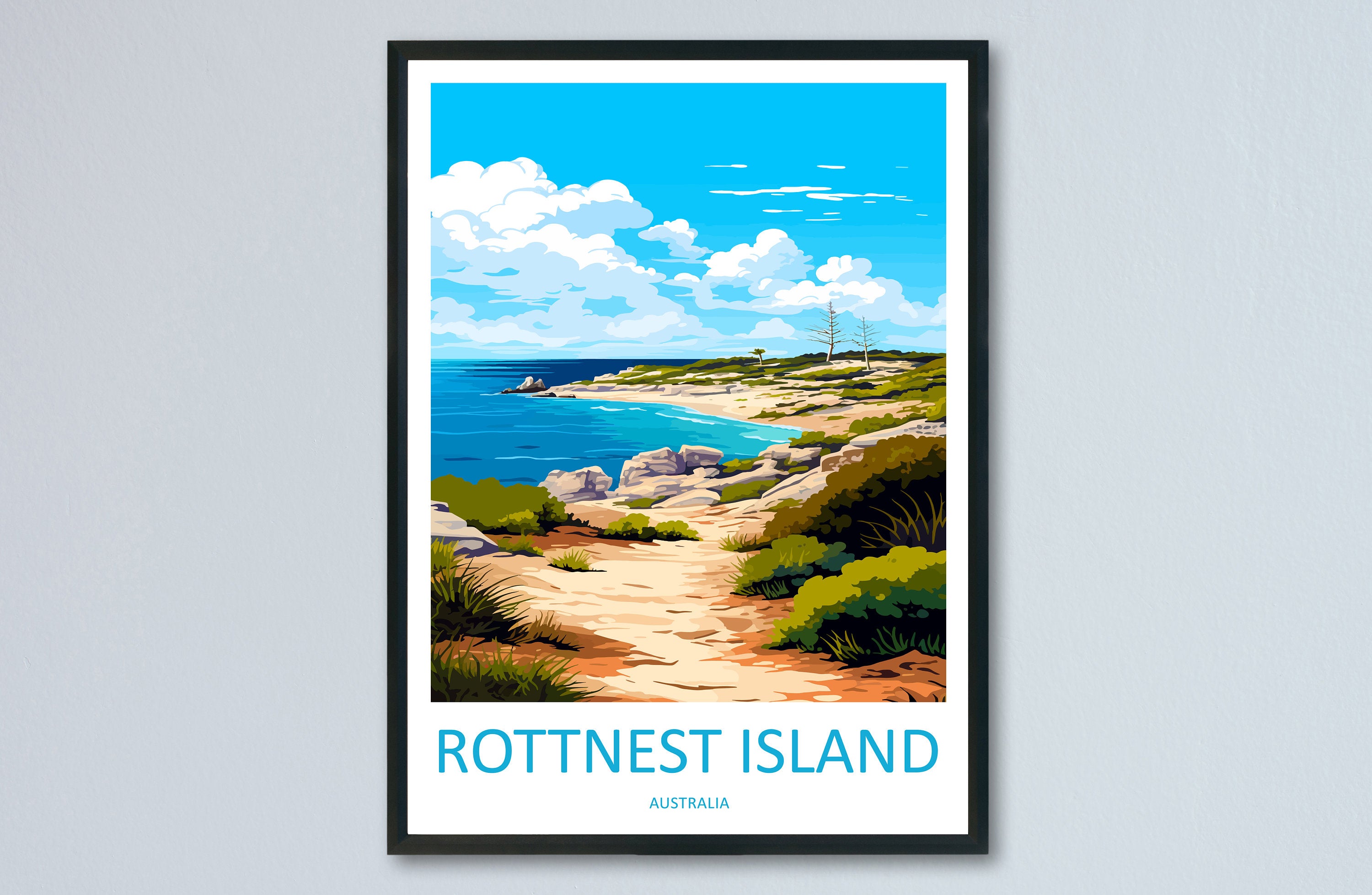 Rottnest Island Travel Print Wall Art Rottnest Island Wall Hanging Home Décor Rottnest Island Gift Art Lovers Wall Art Australia Poster Deco