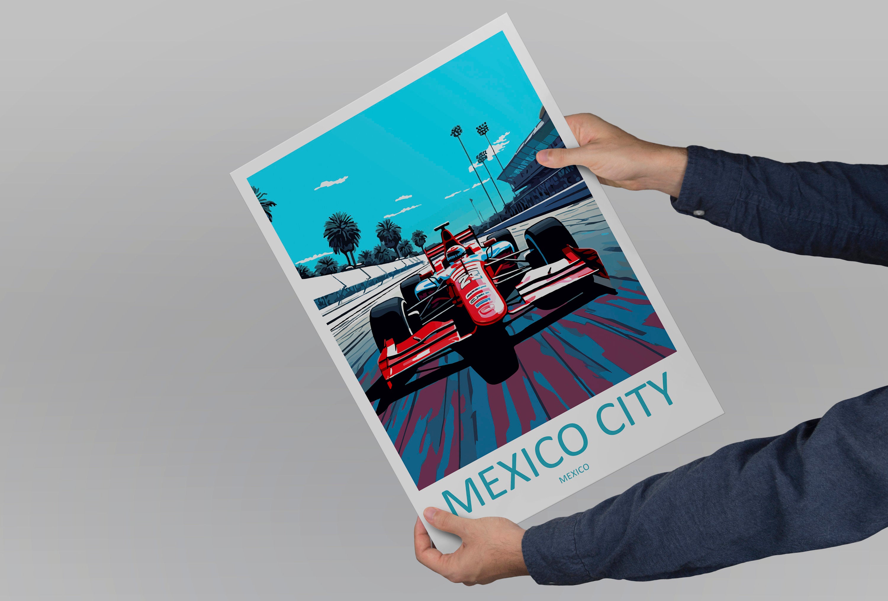 Mexico City Travel Print Wall Decor Mexico City Circuit Poster Motorsport Travel Print Art Print Racing Illustration Mexico Race car Art