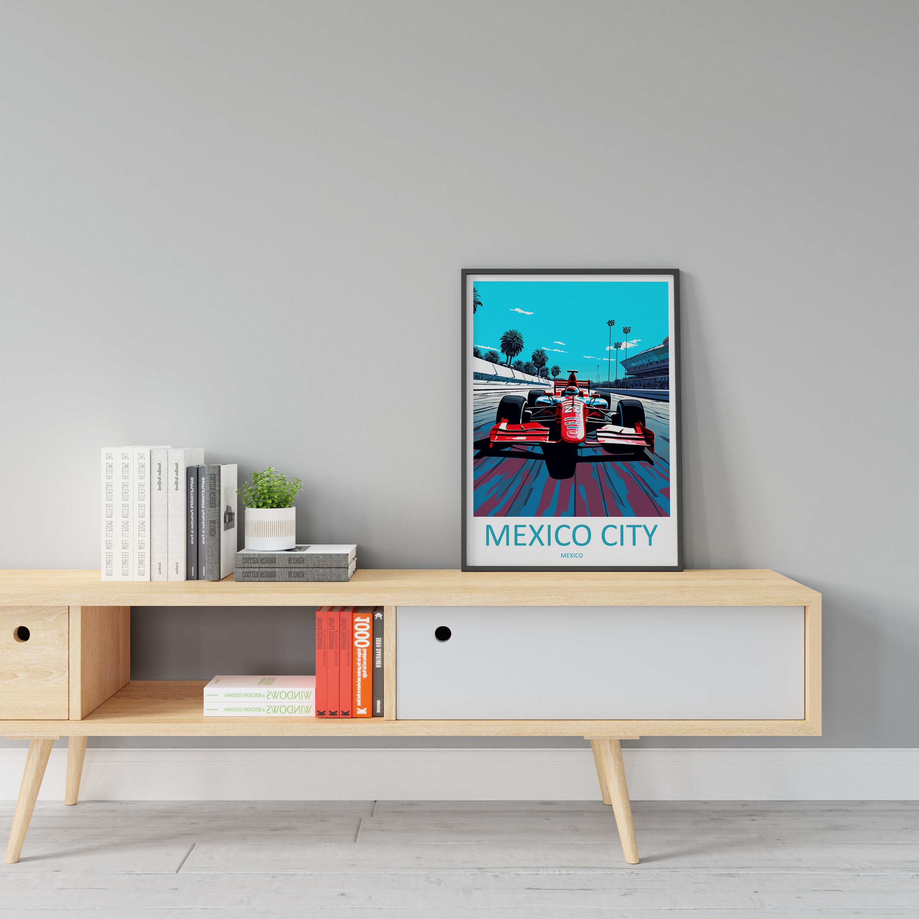 Mexico City Travel Print Wall Decor Mexico City Circuit Poster Motorsport Travel Print Art Print Racing Illustration Mexico Race car Art