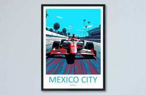 Mexico City Travel Print Wall Decor Mexico City Circuit Poster Motorsport Travel Print Art Print Racing Illustration Mexico Race car Art