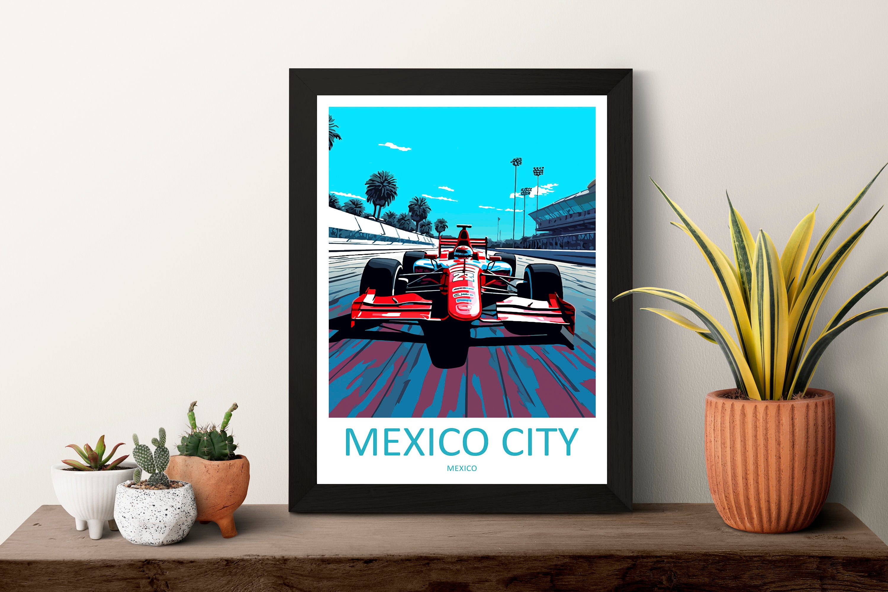 Mexico City Travel Print Wall Decor Mexico City Circuit Poster Motorsport Travel Print Art Print Racing Illustration Mexico Race car Art