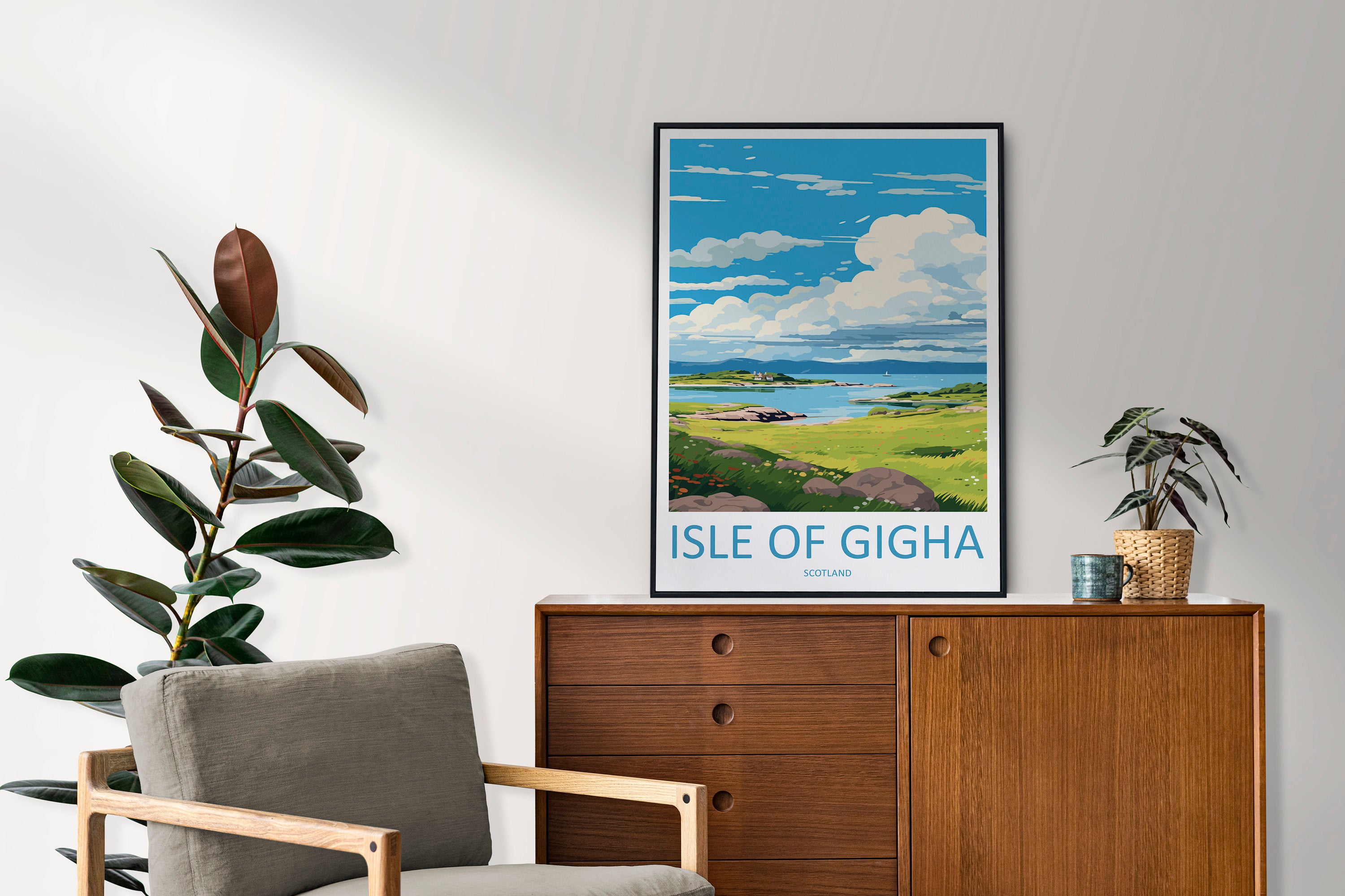 Isle Of Gigha Travel Print Wall Art Isle Of Gigha Wall Hanging Home Décor Isle Of Gigha Gift Art Lovers Scotland Art Lover Travel Gift