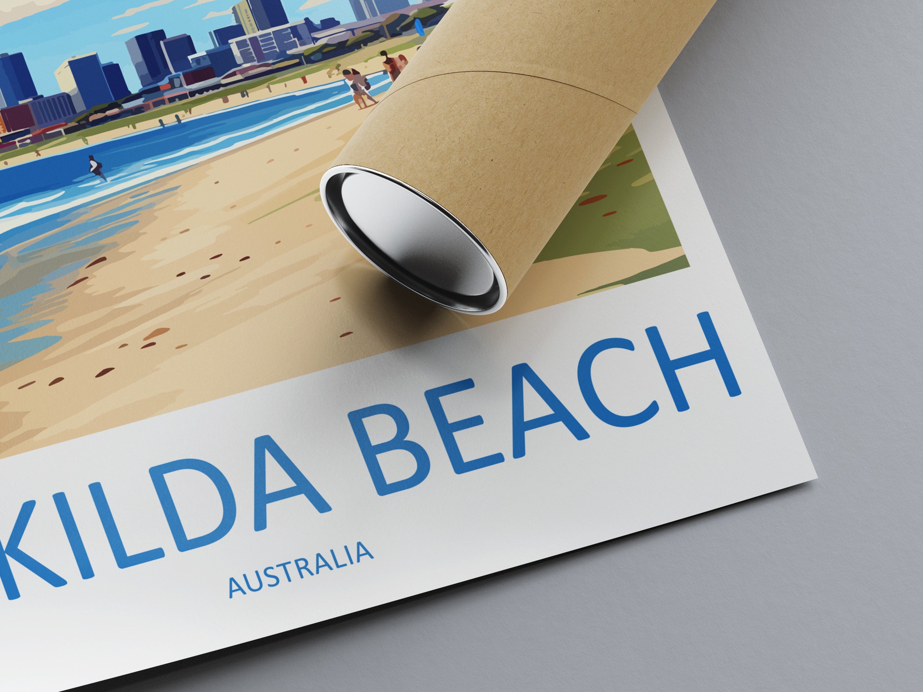 St Kilda Beach Travel Print Wall Art St Kilda Beach Wall Hanging Home Décor St Kilda Beach Gift Art Lovers Wall Art Australia Poster Deco