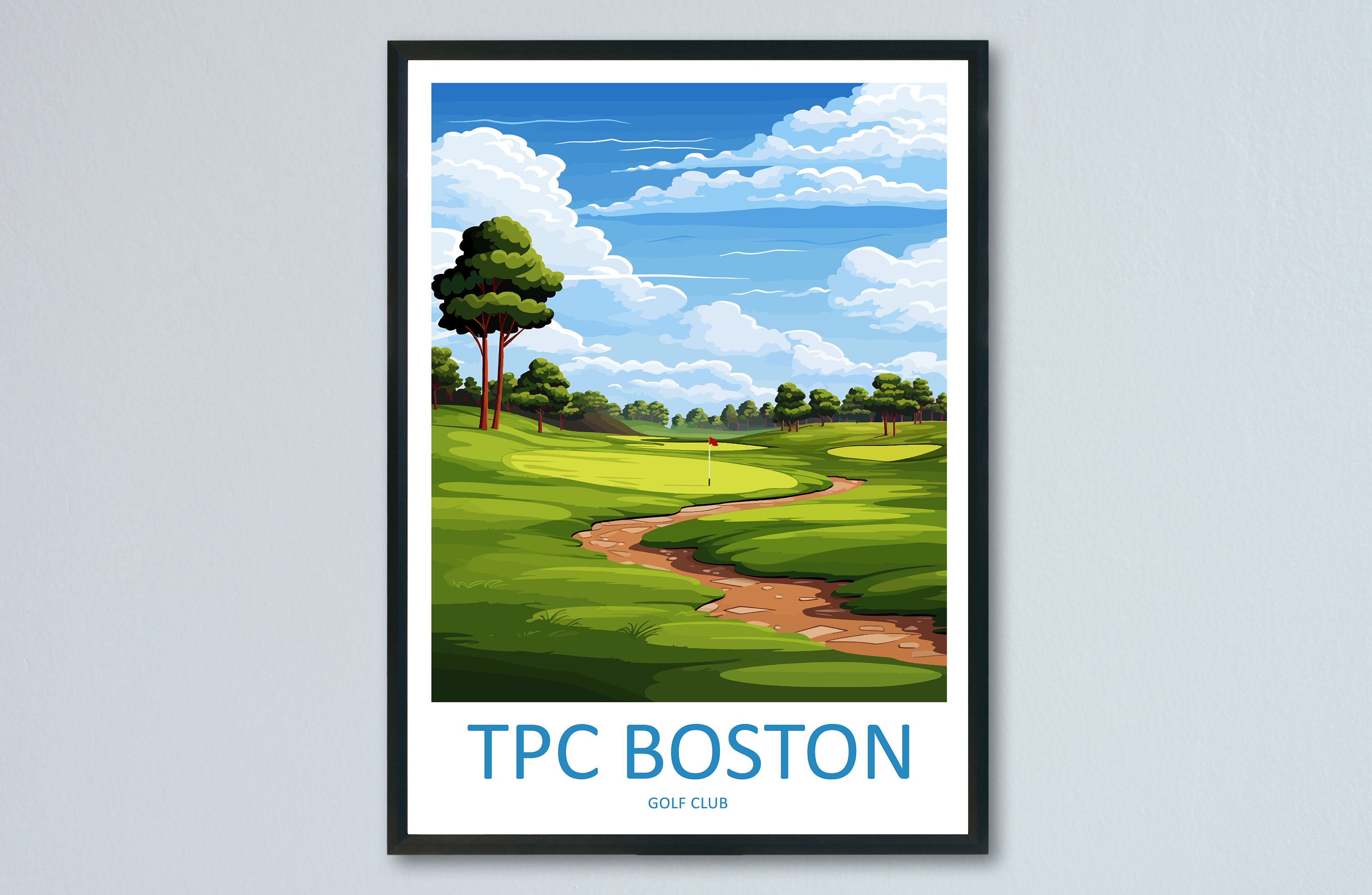 TPC Boston Golf Club Travel Print Wall Art TPC Boston Golf Wall Hanging Home Décor TPC Boston Golf Art Gift Art Lovers Golf Art