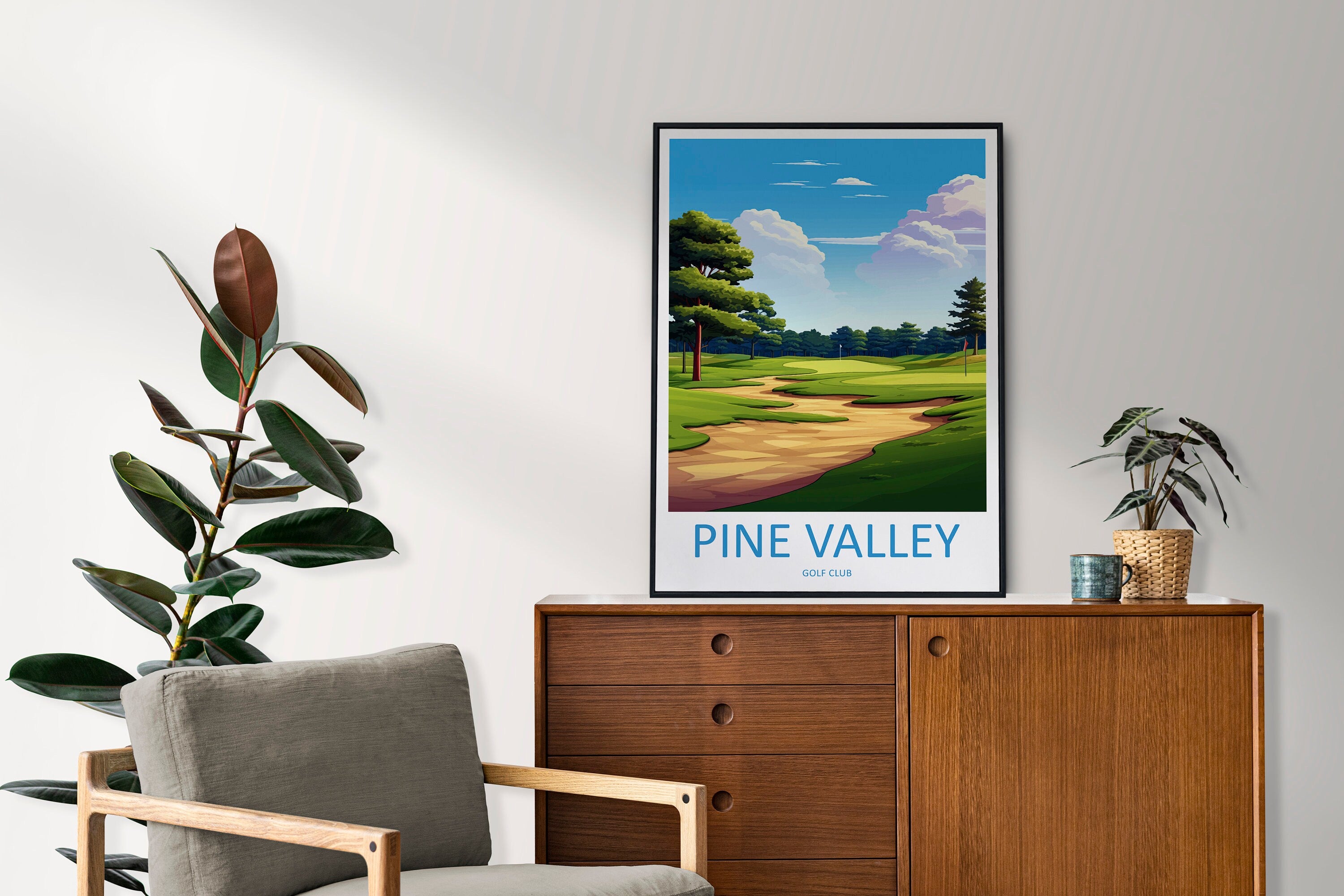 Pine Valley Golf Club Travel Print Wall Art Pine Valley Golf Club Wall Hanging Home Décor Pine Valley Golf Club Art Gift Art Lovers Golf Art