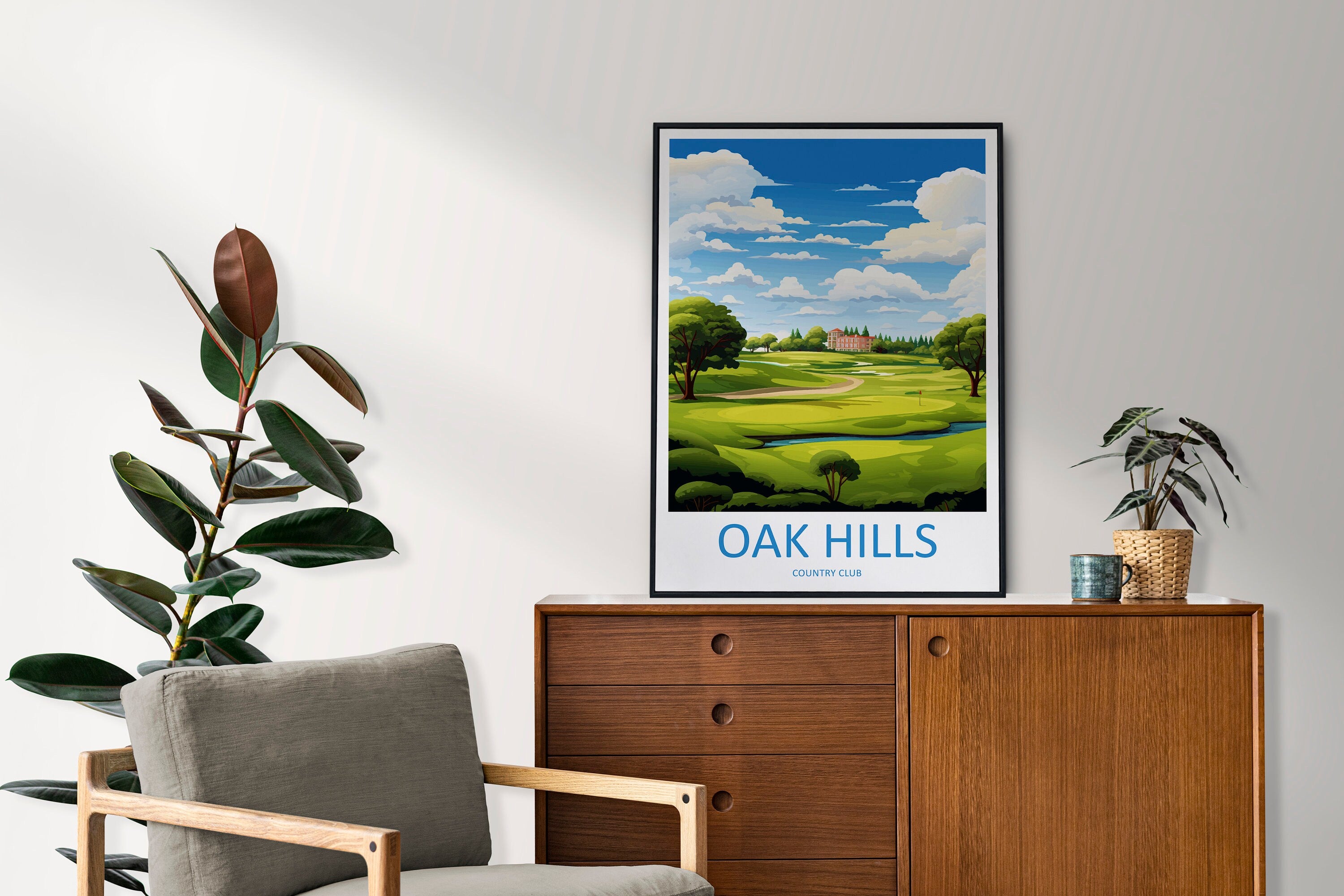 Oak Hills Golf Club Travel Print Wall Art Oak Hills Golf Club Wall Hanging Home Décor Oak Hills Art Gift Art Lovers Golf Art
