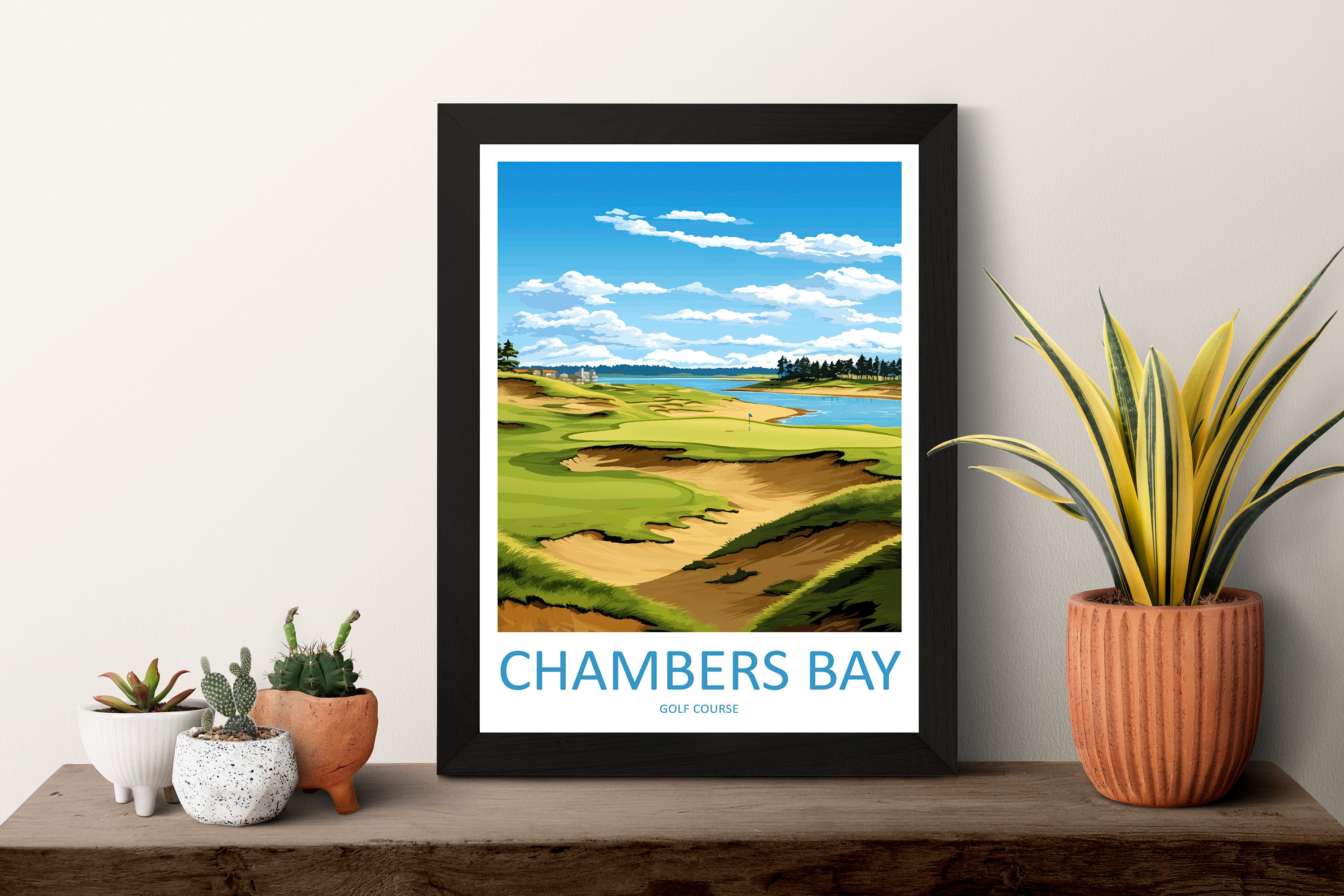 Chambers Bay Golf Club Travel Print Wall Art Chambers Bay Golf Club Wall Hanging Home Décor Chambers Bay Art Gift Art Lovers Golf Art