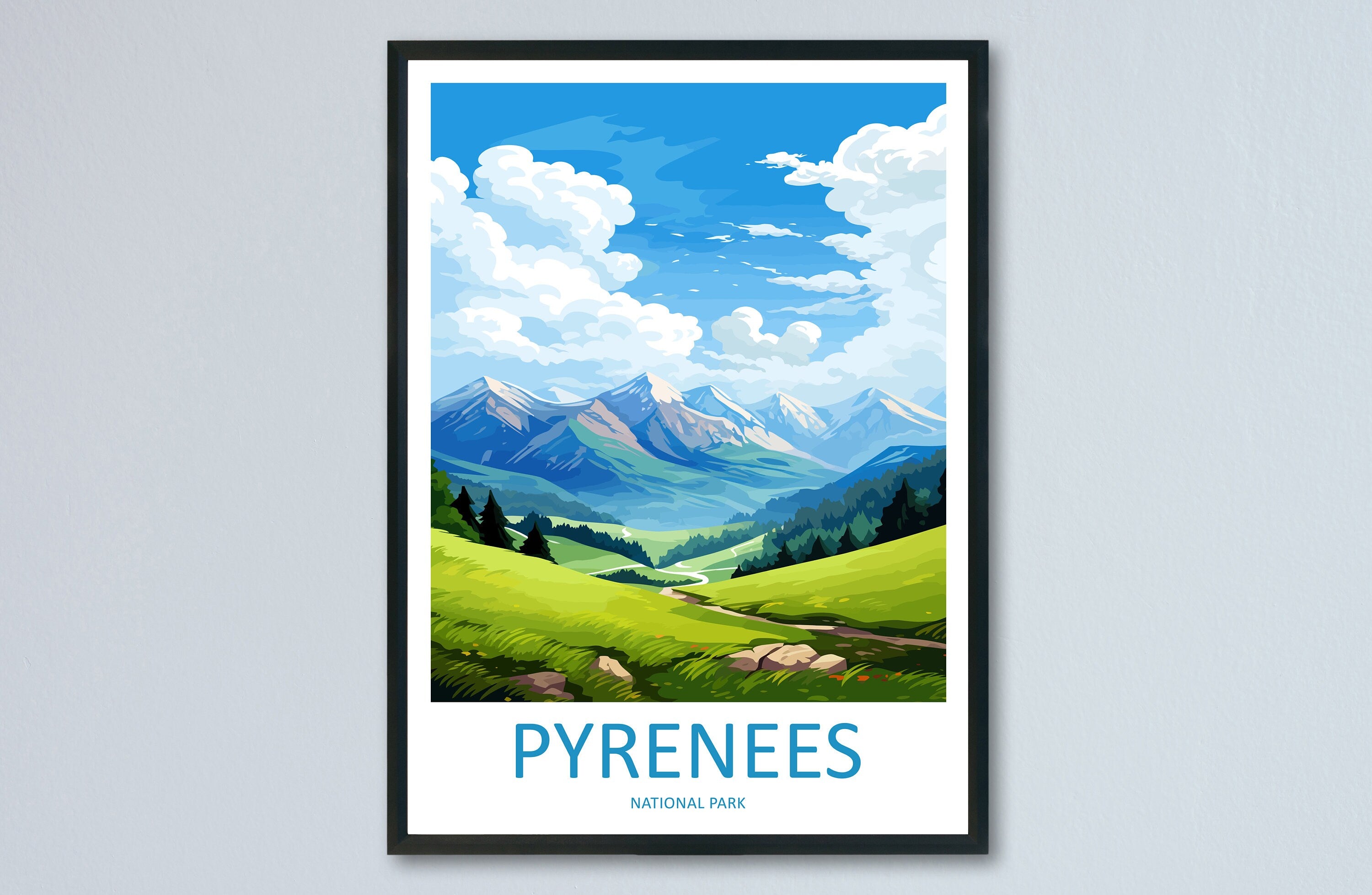 Pyrénées National Park Travel Print Wall Art Pyrénées Wall Hanging Home Décor Pyrénées National Park Gift Art Lovers France Art Lover Gift