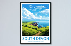 South Devon Travel Print Wall Art South Devon Wall Hanging Home Decor South Devon Gift Art Lovers Wall Art AONB Wall Print AONB Travel Print