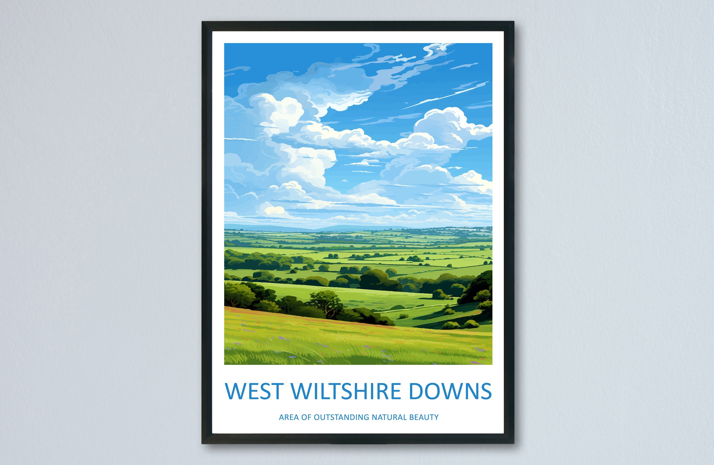 West Wiltshire Downs Travel Print Wall Art West Wiltshire Downs Wall Hanging Home Decor West Wiltshire Downs Gift Art Lovers Wall Art AONB