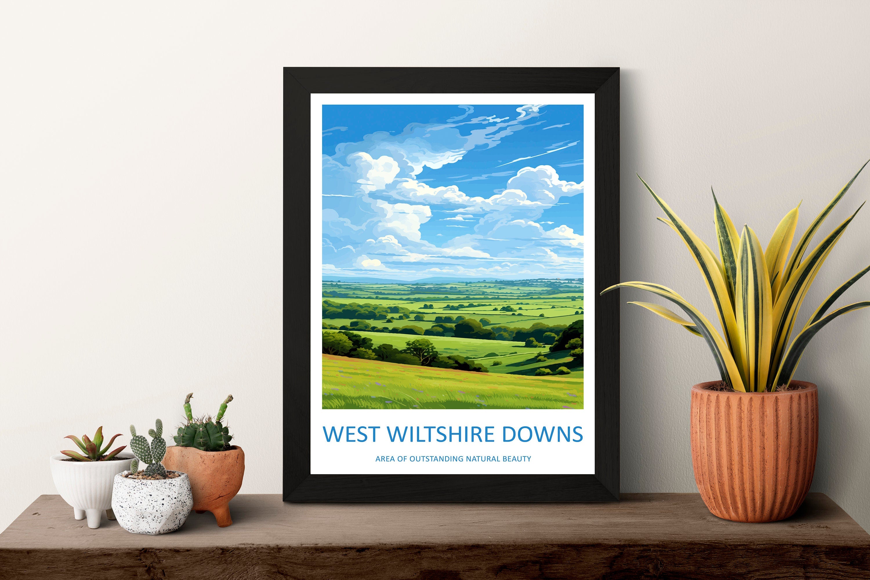 West Wiltshire Downs Travel Print Wall Art West Wiltshire Downs Wall Hanging Home Decor West Wiltshire Downs Gift Art Lovers Wall Art AONB