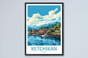 Ketchikan Travel Print Wall Art Ketchikan Wall Hanging Home Décor Ketchikan Gift Art Lovers Alaska Art Lover Gift Ketchikan Wall Art