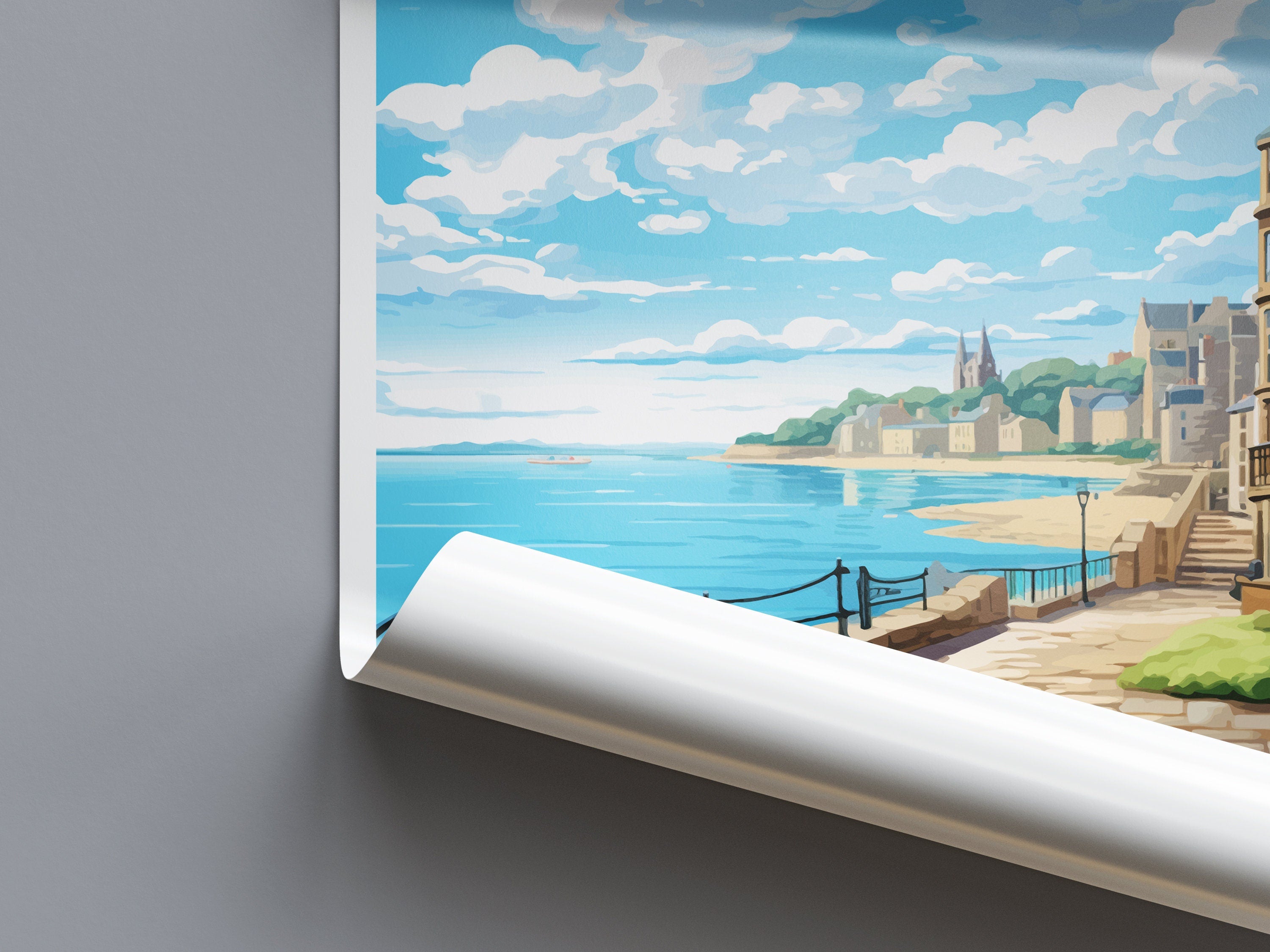 Saint-Malo Travel Print Wall Art Saint-Malo Wall Hanging Home Décor Saint-Malo Gift Art Lovers France Art Lover Gift Saint-Malo Print