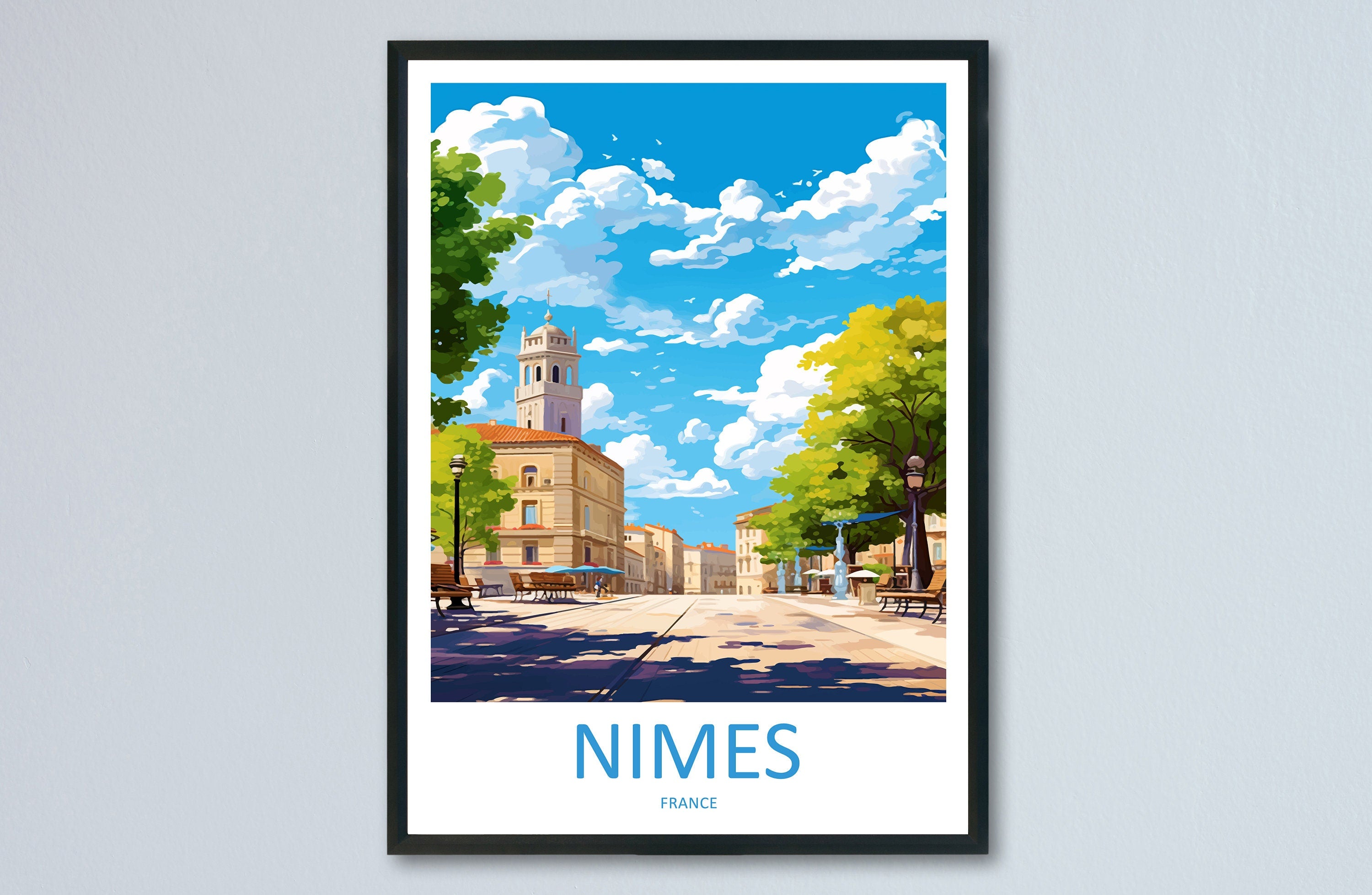 Nimes Travel Print Wall Art Nimes Wall Hanging Home Décor Nimes Gift Art Lovers France Art Lover Gift Nimes Print